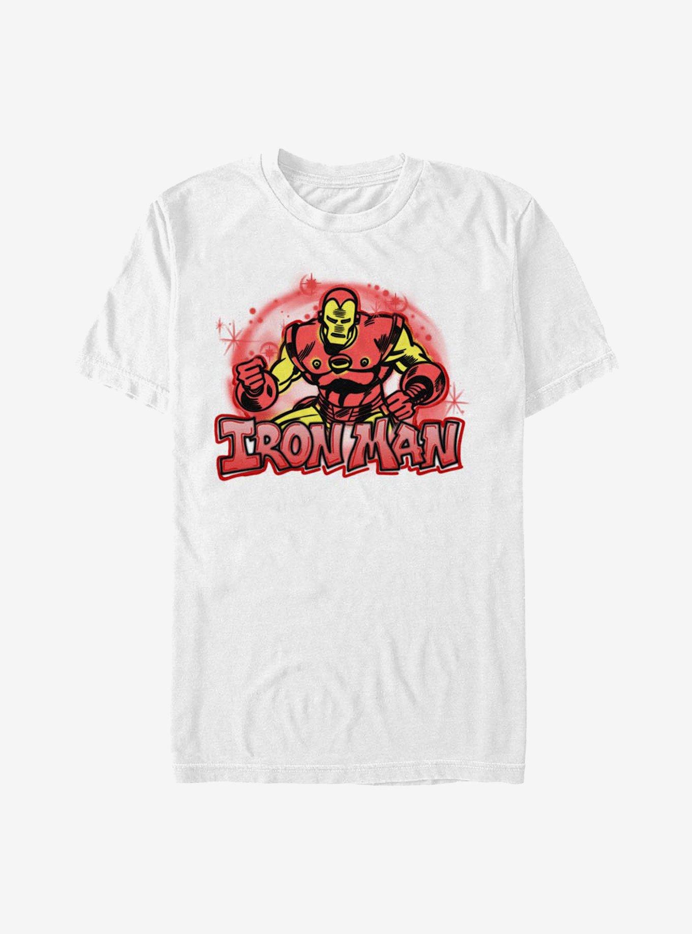 Marvel Iron Man Airbrushed T-Shirt, WHITE, hi-res