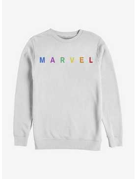 Marvel Simple Logo Rainbow Emblem Crew Sweatshirt, , hi-res