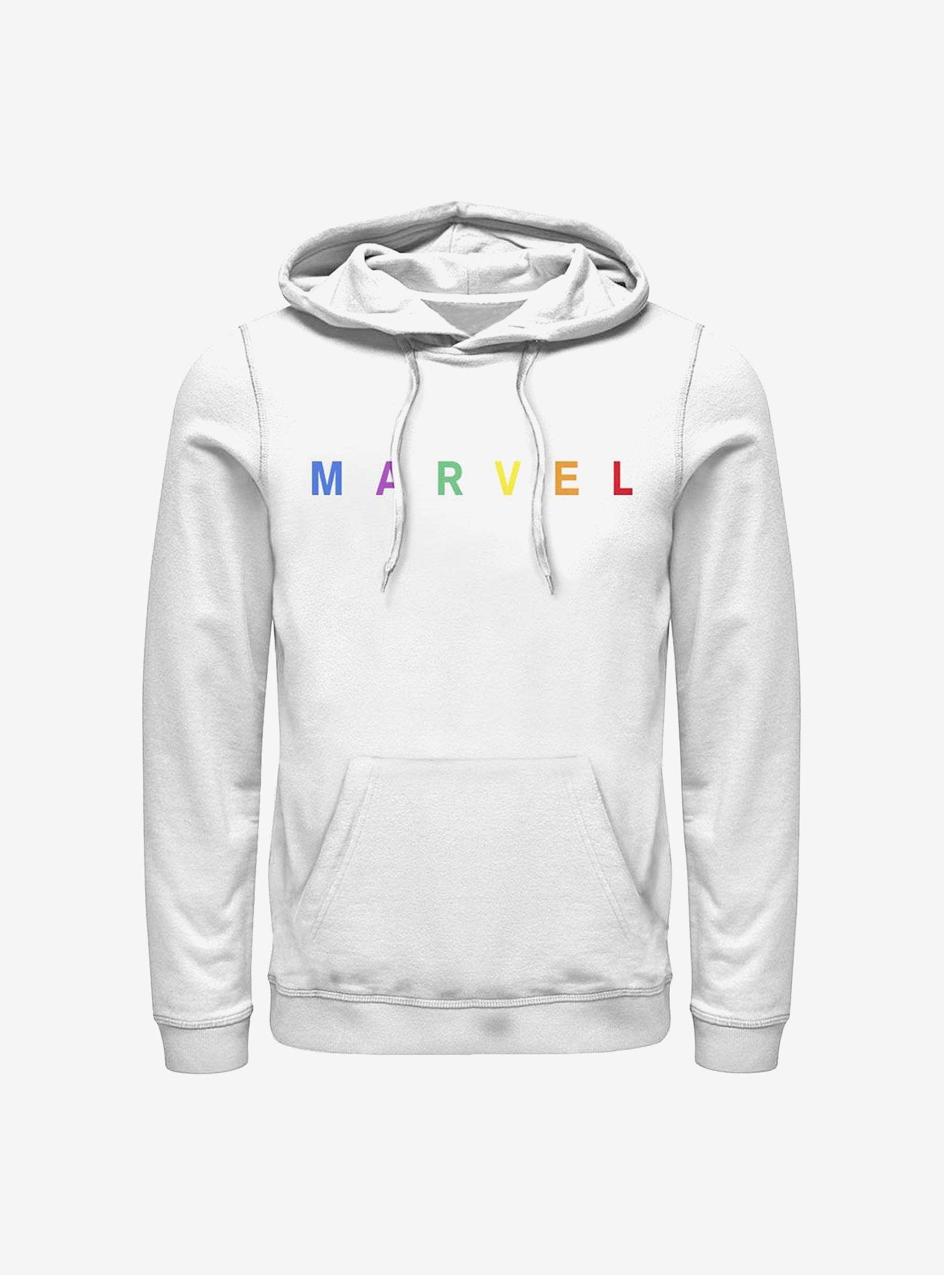 Marvel Simple Logo Rainbow Emblem Hoodie, , hi-res