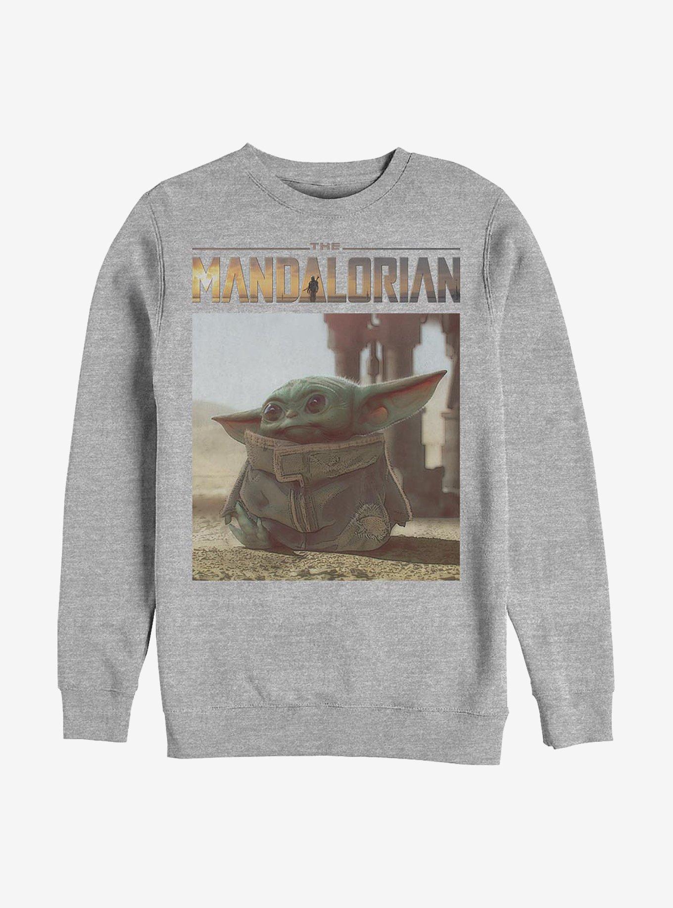 Star Wars The Mandalorian The Child Pose Crew Sweatshirt, ATH HTR, hi-res