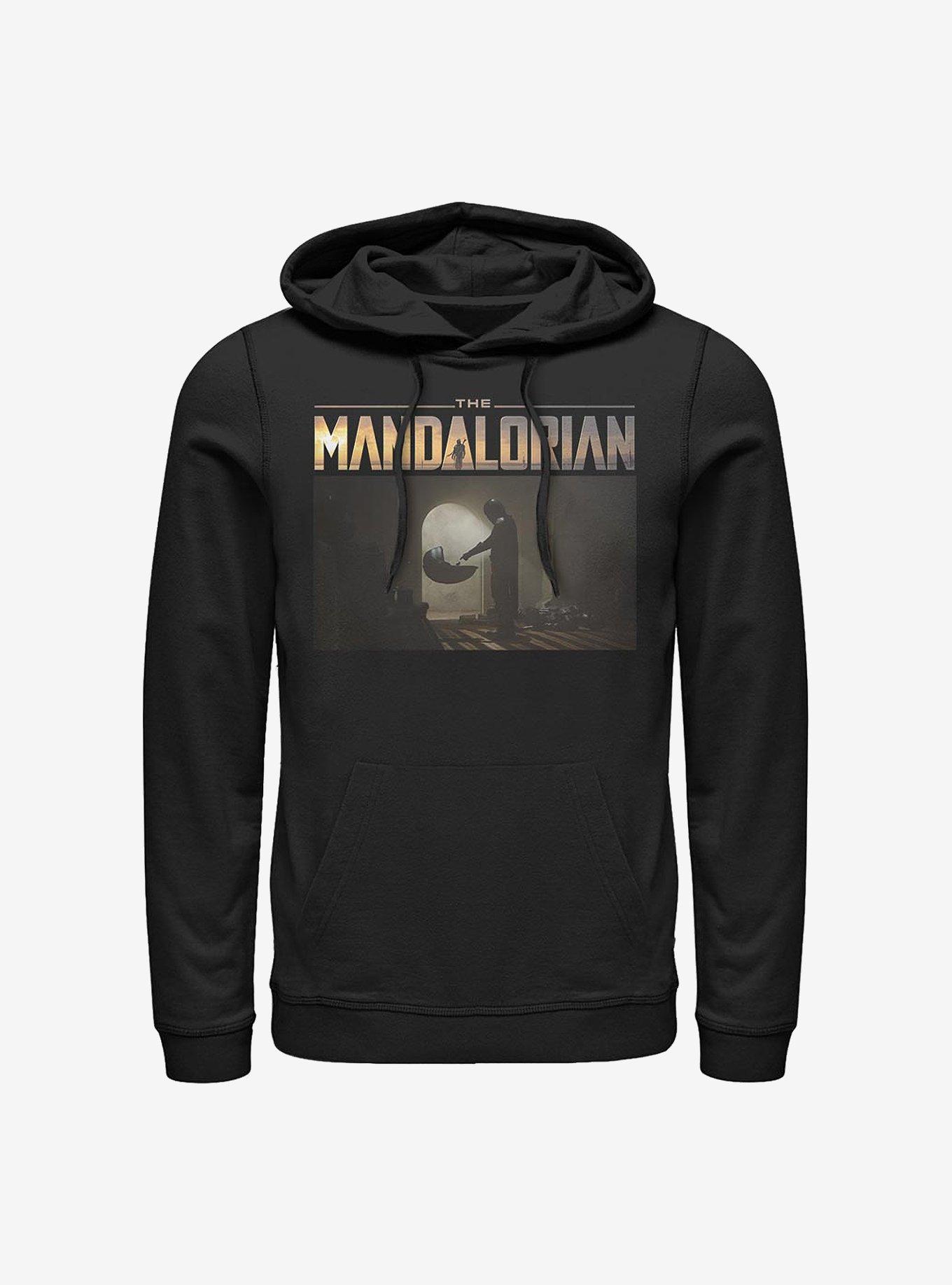 Star Wars The Mandalorian The Child Logo Scene Hoodie, BLACK, hi-res