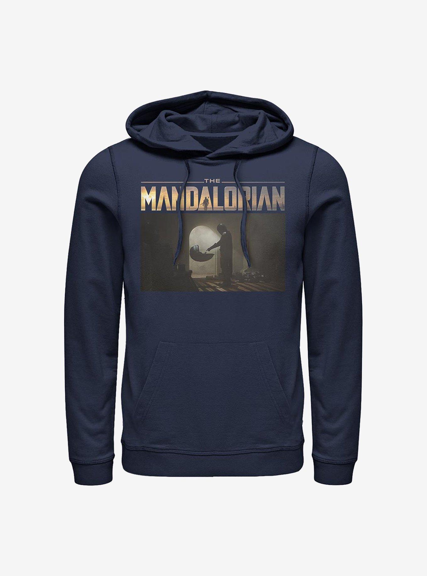 Star Wars The Mandalorian The Child Logo Scene Hoodie, NAVY, hi-res