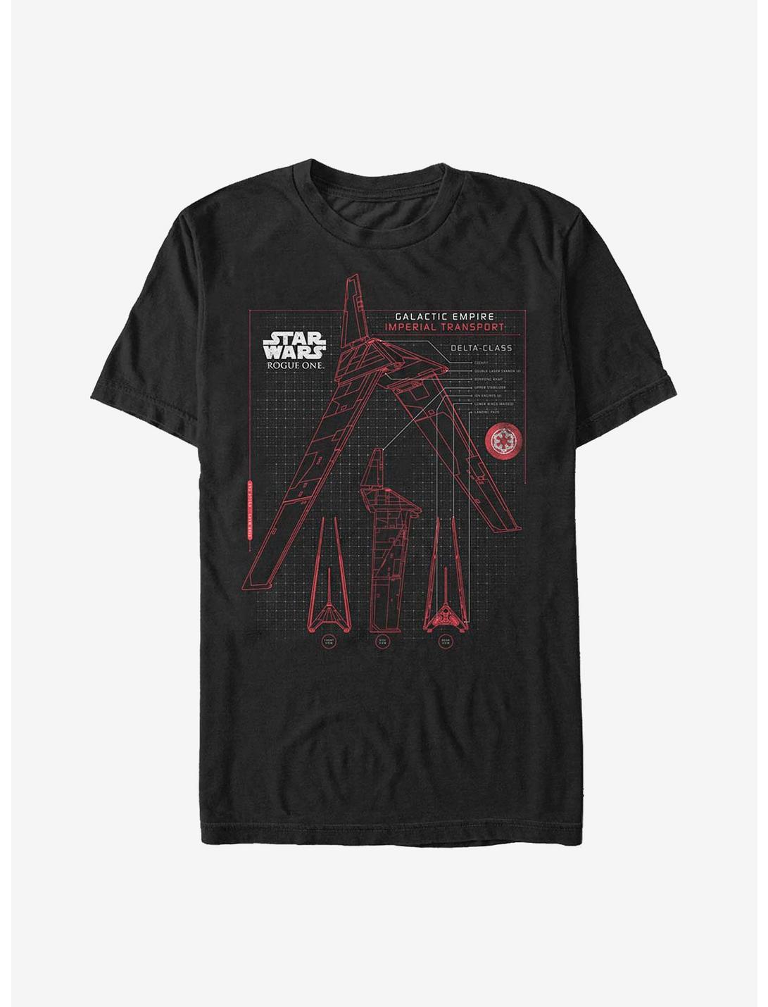 Star Wars Rogue One: A Star Wars Story Imperial Shuttle T-Shirt, BLACK, hi-res