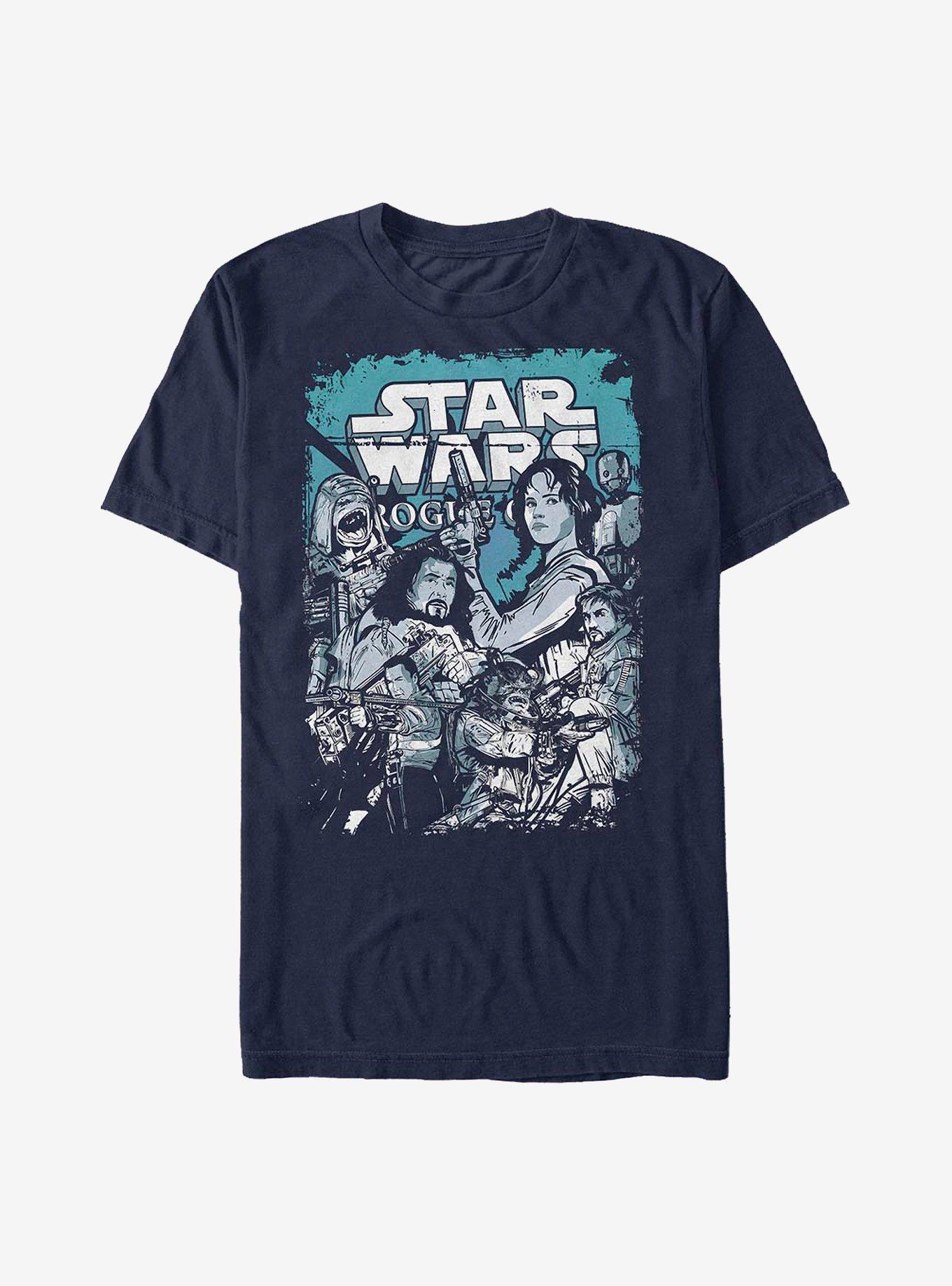 Star Wars Rogue One: A Star Wars Story Rebel Poster T-Shirt, NAVY, hi-res