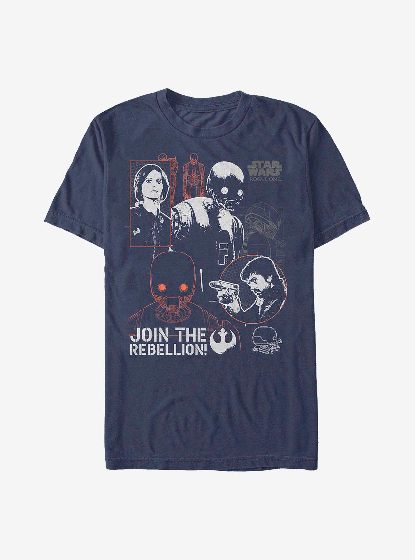 Star Wars Rogue One: A Star Wars Story Rebellion Plans T-Shirt, NAVY, hi-res