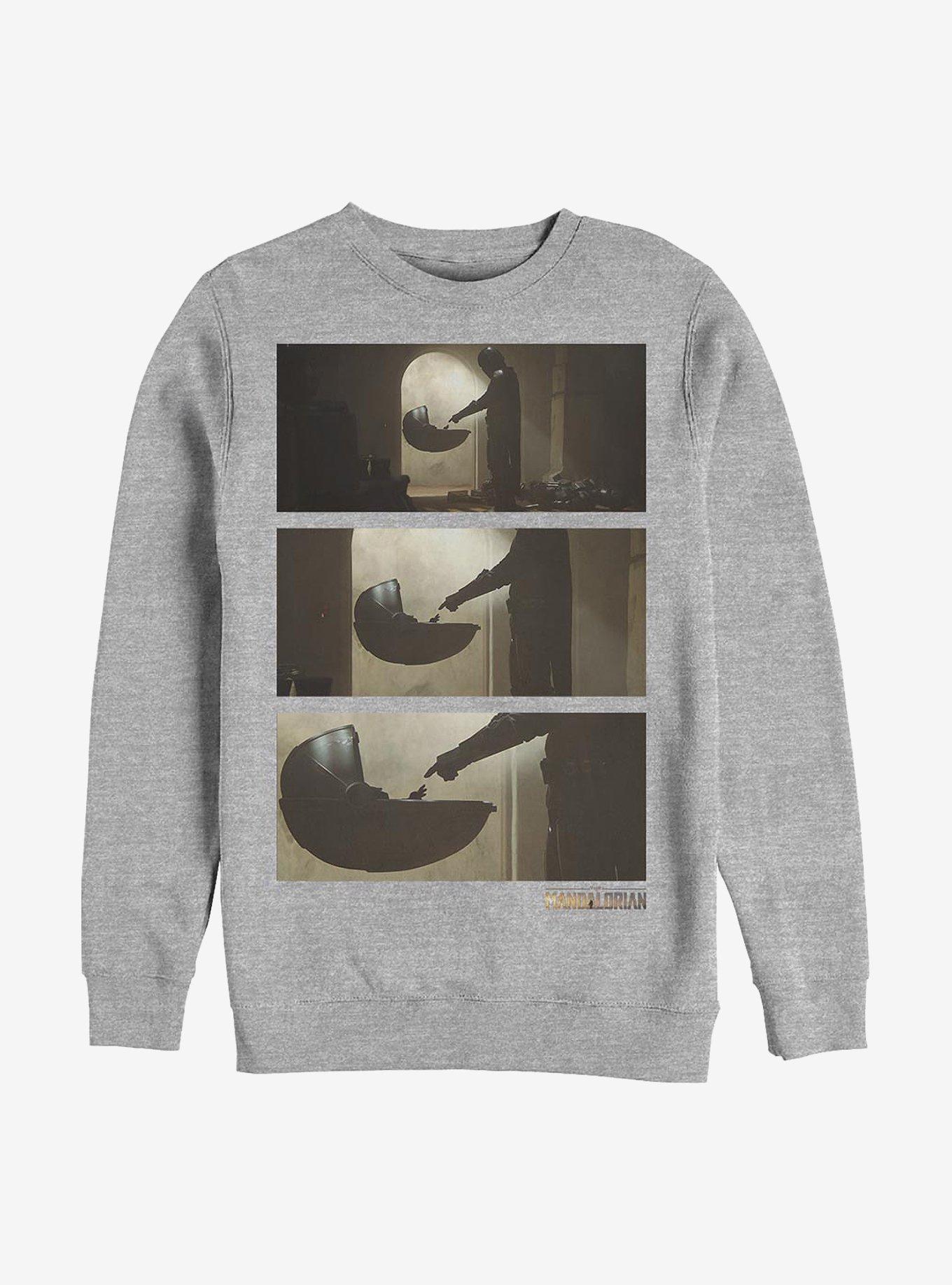 Star Wars The Mandalorian The Child Zoom Scene Crew Sweatshirt, ATH HTR, hi-res
