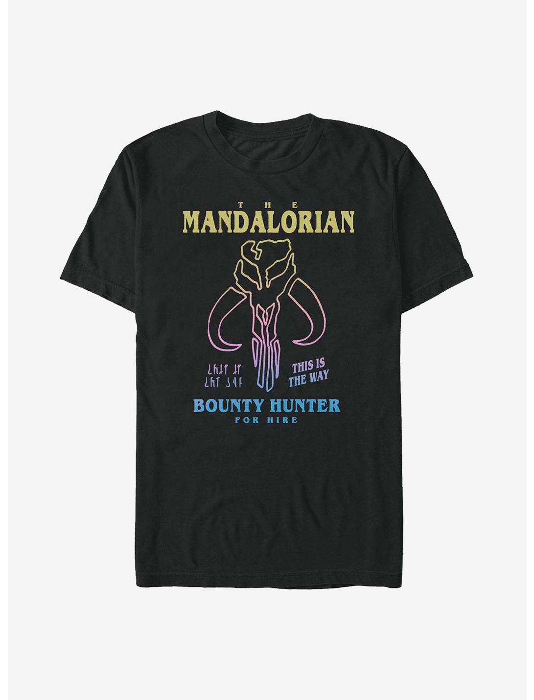 Star Wars The Mandalorian Bounty Hunter For Hire T-Shirt, BLACK, hi-res