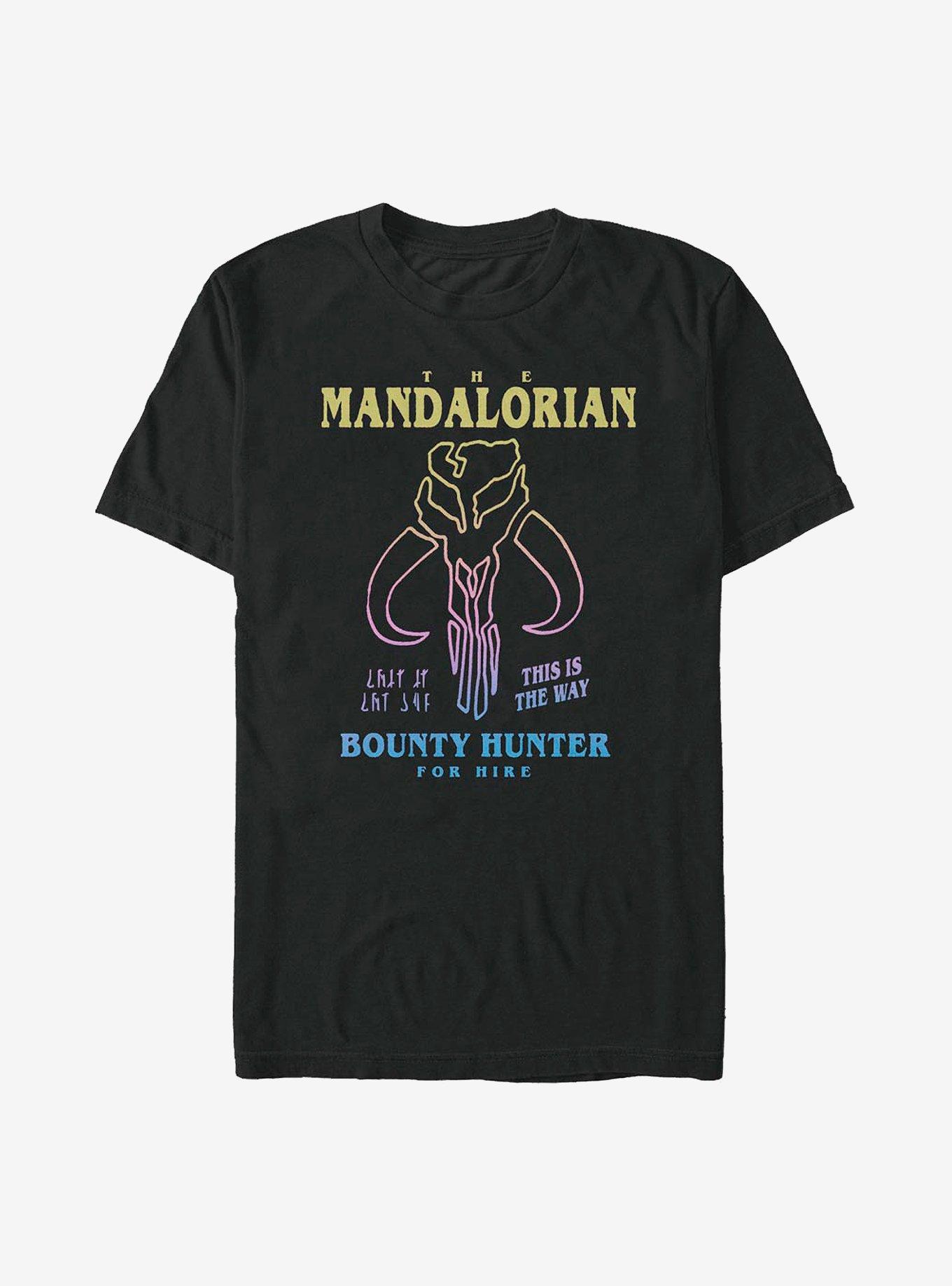 Star Wars The Mandalorian Bounty Hunter For Hire T-Shirt, BLACK, hi-res