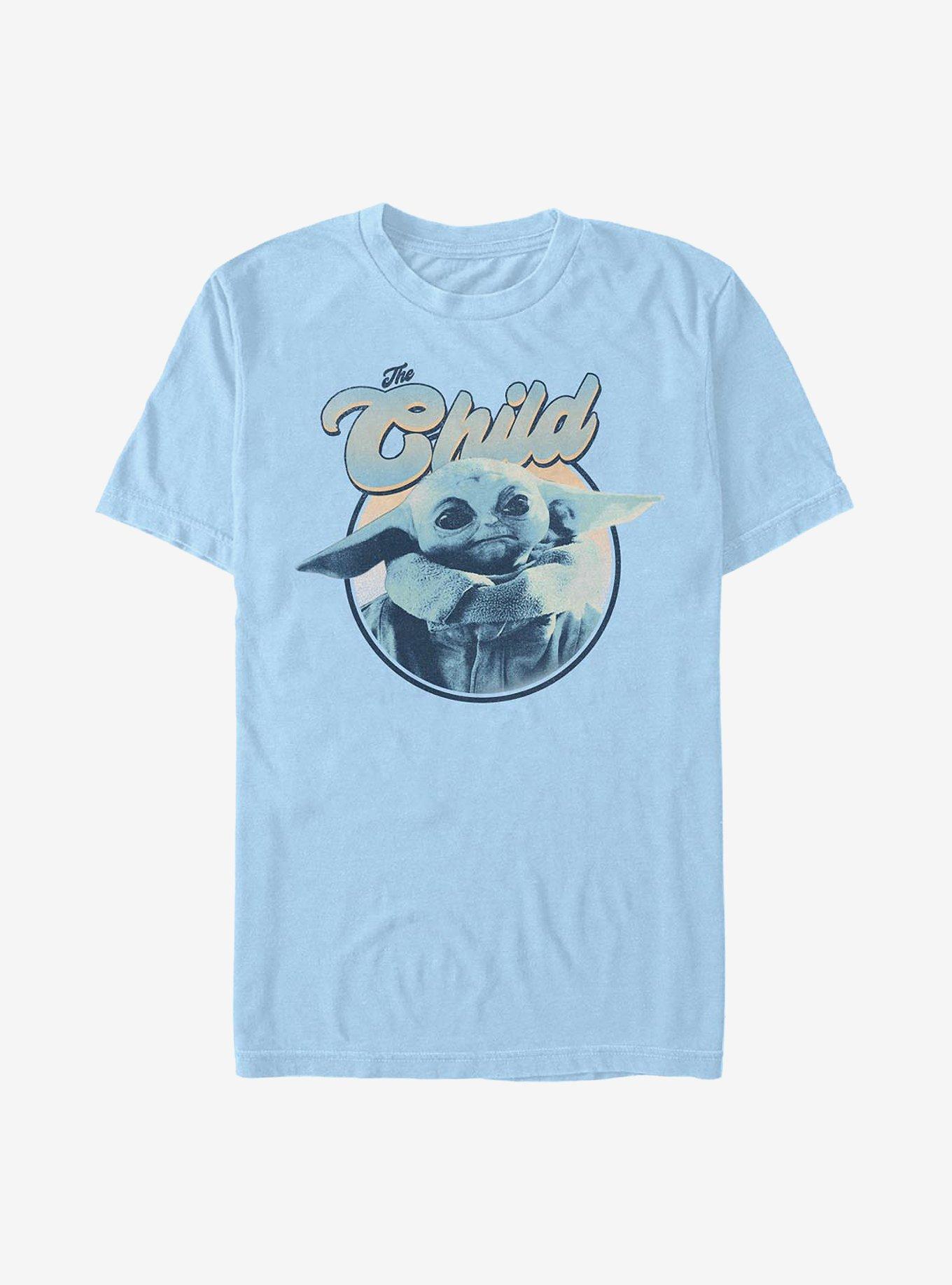 Star Wars The Mandalorian Retro Child Frame T-Shirt, LT BLUE, hi-res