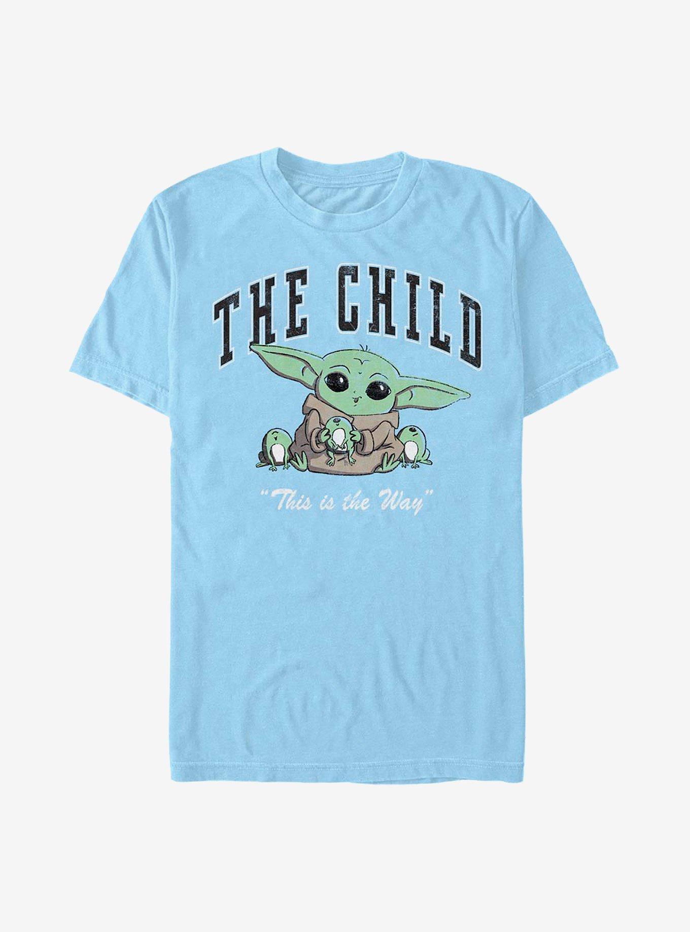 Star Wars The Mandalorian The Child Collegiate T-Shirt - BLUE | Hot Topic