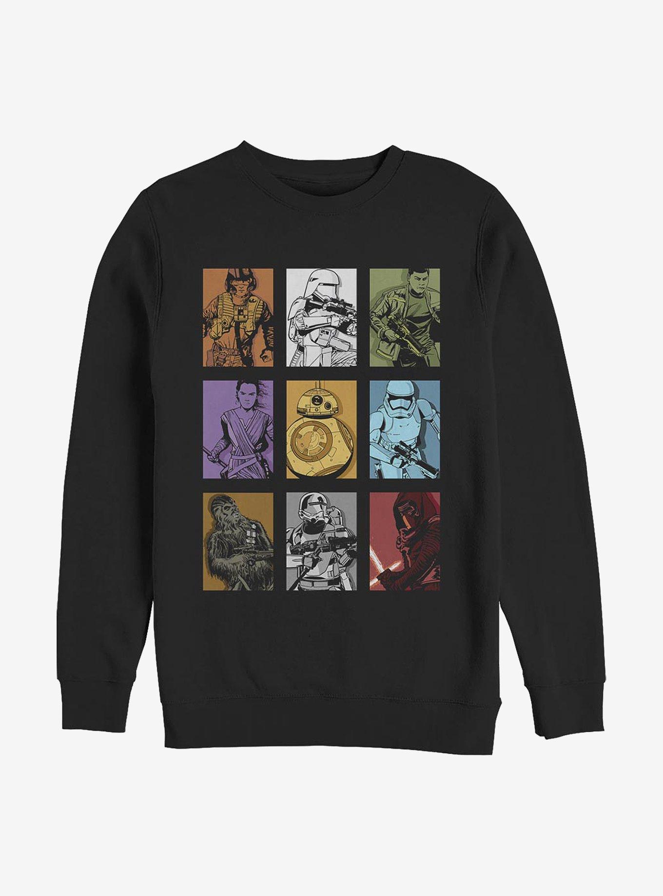 Star Wars: The Force Awakens Nine Box Crew Sweatshirt, BLACK, hi-res