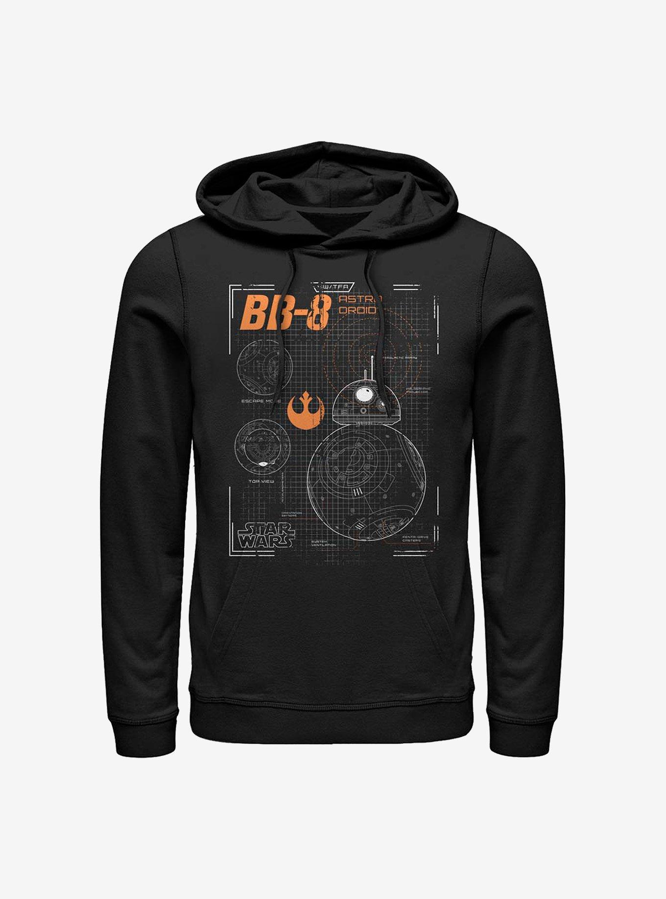 Star Wars: The Force Awakens BB-8 Schematic Hoodie, BLACK, hi-res