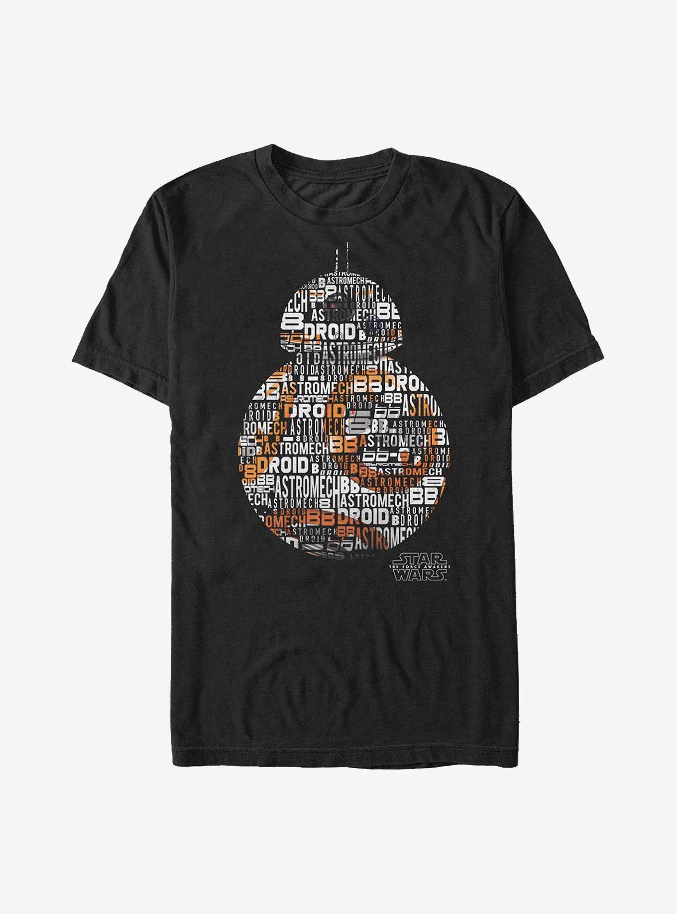 Star Wars: The Force Awakens BB-8 Words T-Shirt, BLACK, hi-res