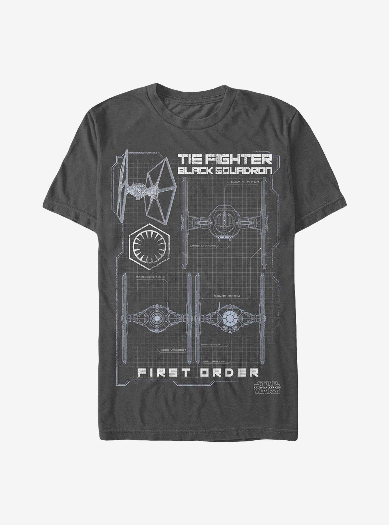 Star Wars: The Force Awakens Tie Fighter Black Squadron T-Shirt, CHARCOAL, hi-res