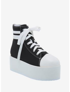 Black & White High-Top Platform Sneakers, , hi-res