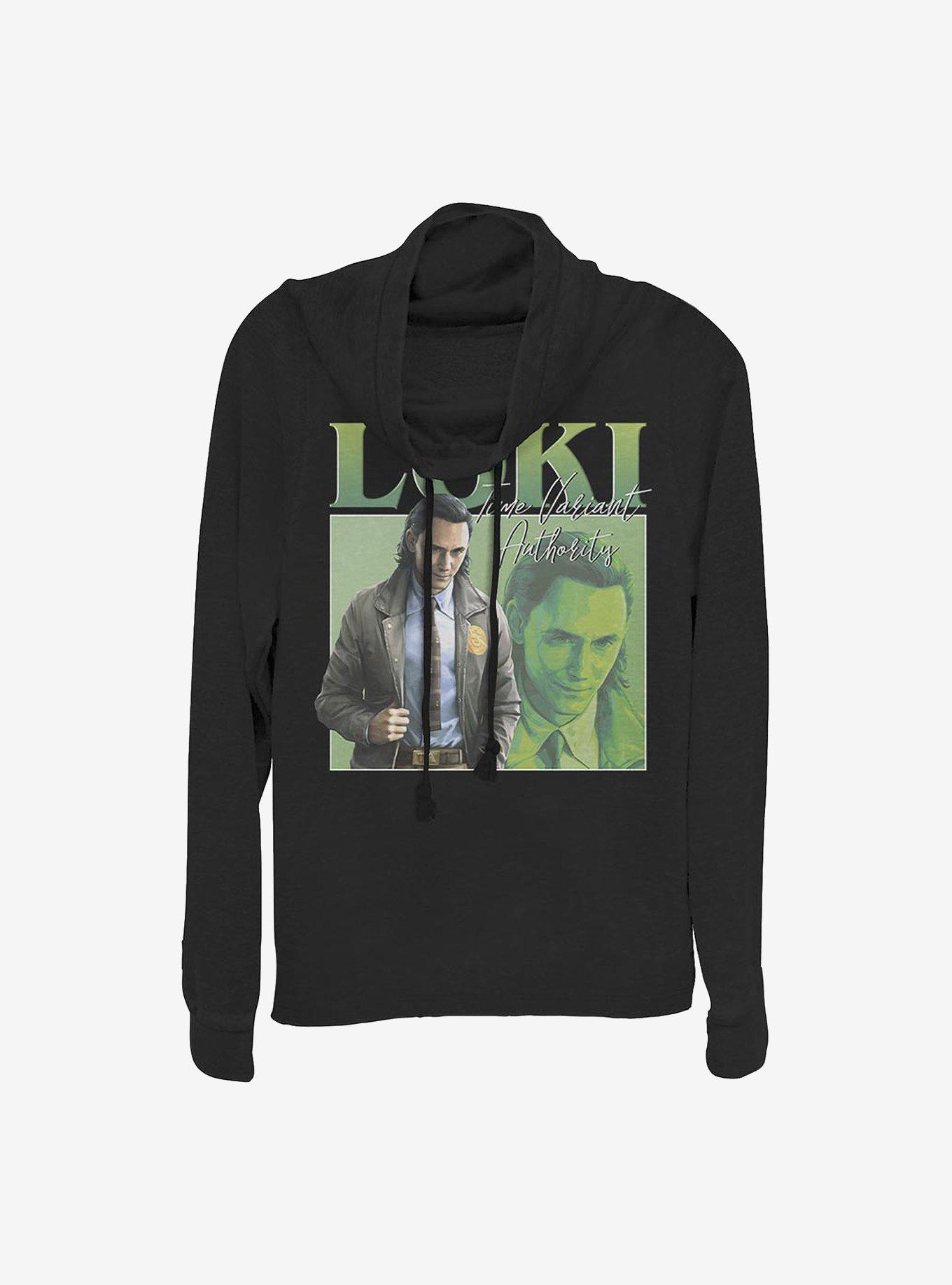 Marvel Loki Time Variant Authority Cowlneck Long-Sleeve Girls Top, BLACK, hi-res