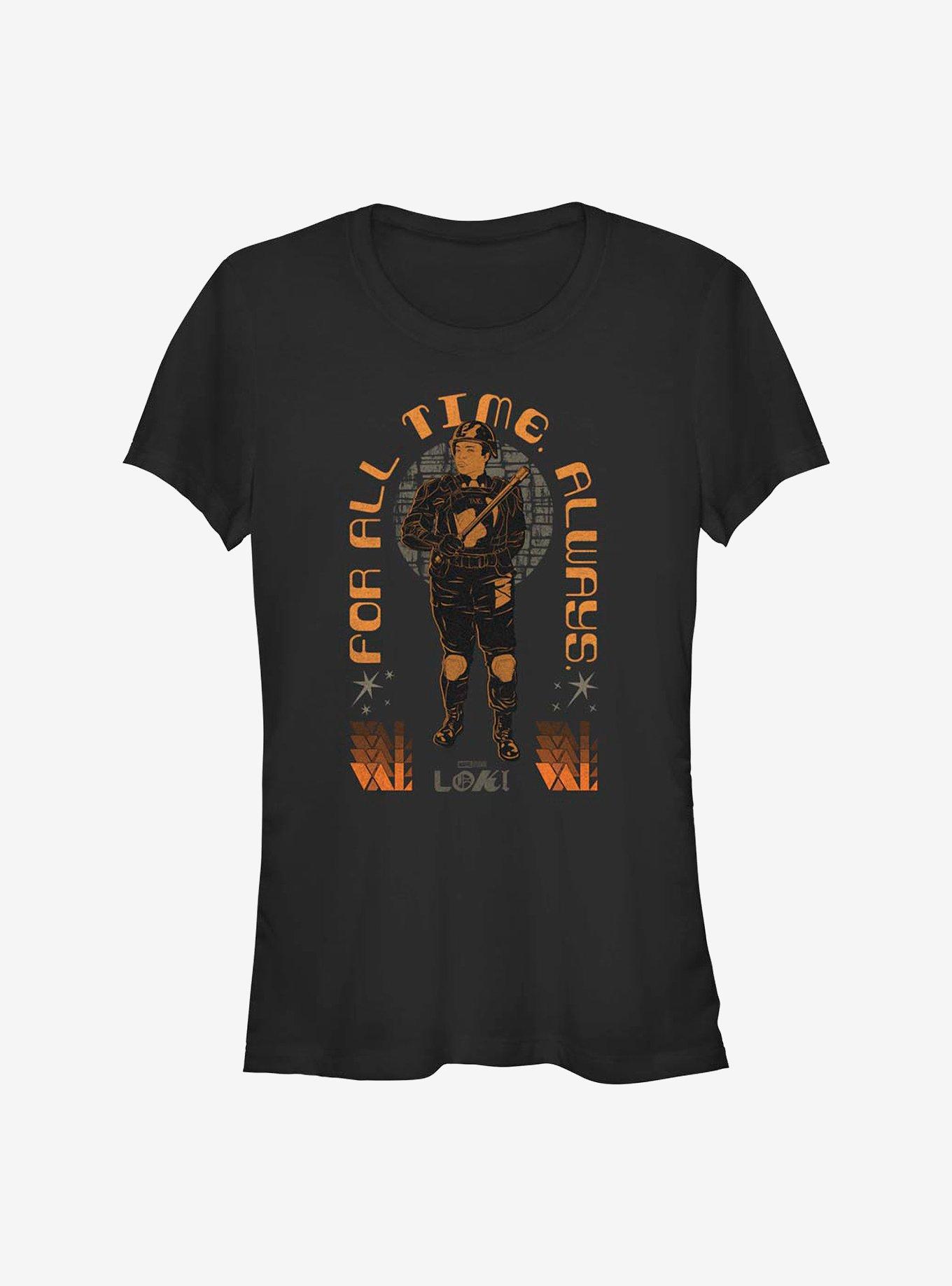 Marvel Loki For All Time. Always. Features Hunter B-15 Girls T-Shirt, BLACK, hi-res