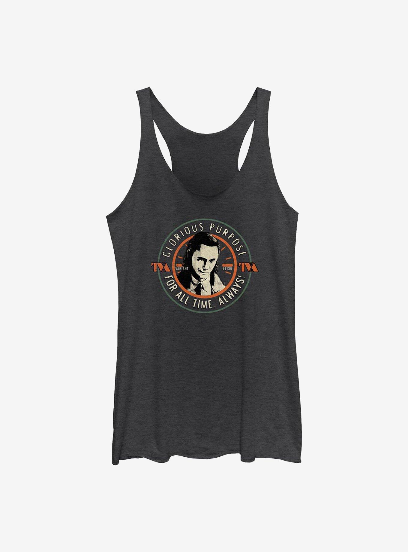 Marvel Loki Glorious Purpose For All Time Girls Tank, BLK HTR, hi-res