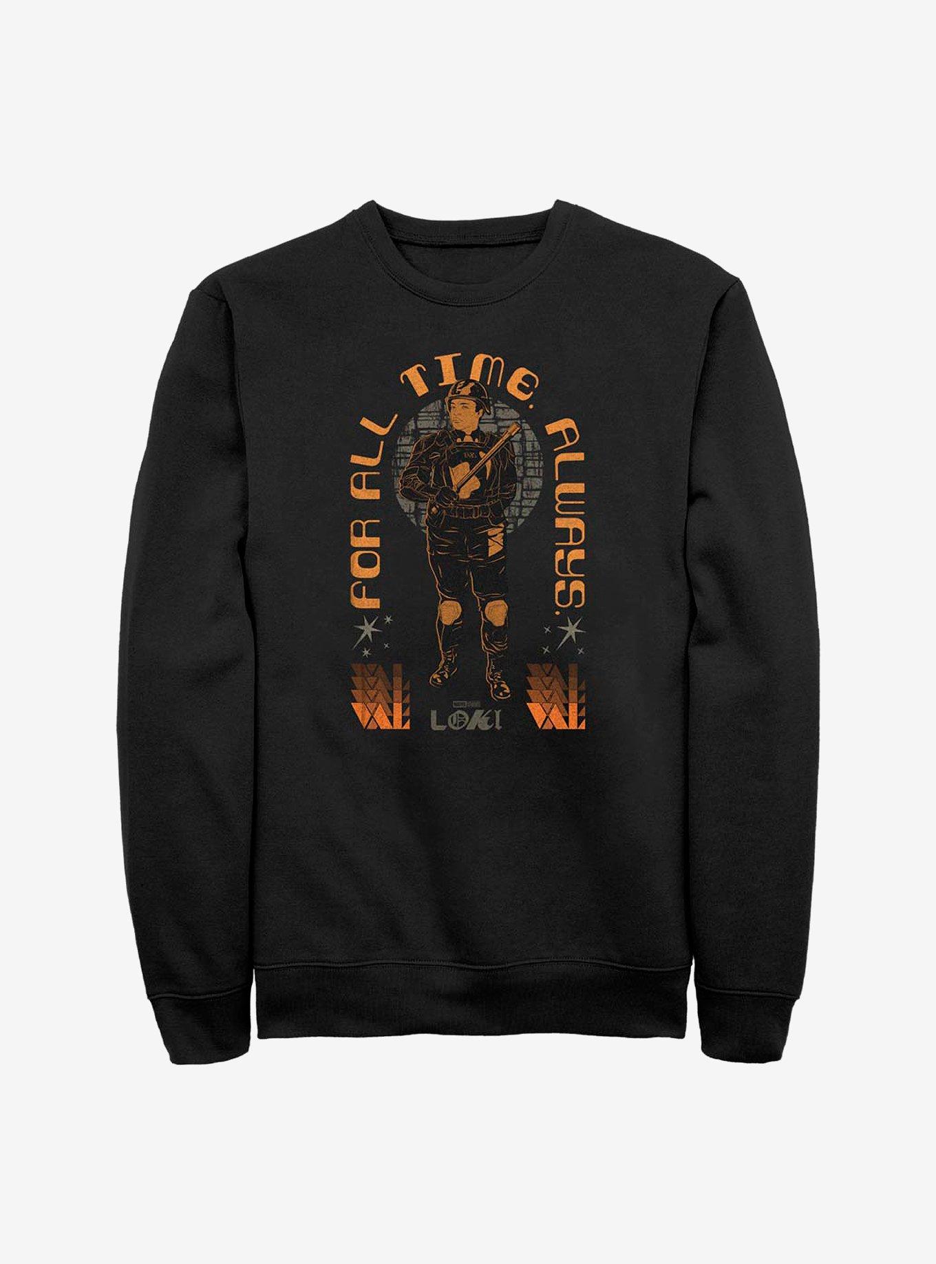 Marvel Loki For All Time. Always. Features Hunter B-15 Crew Sweatshirt