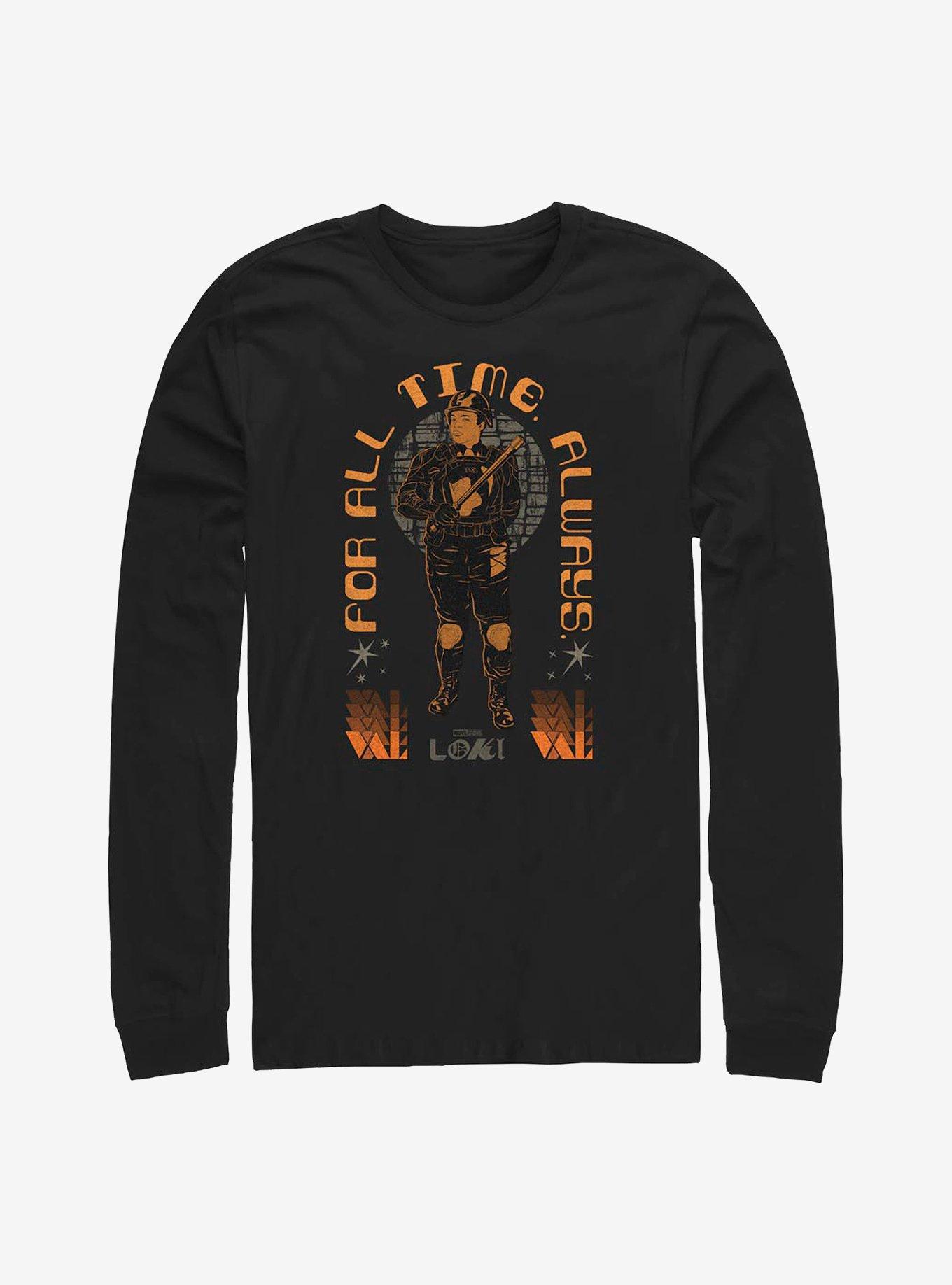 Marvel Loki For All Time. Always. Features Hunter B-15 Long-Sleeve T-Shirt, BLACK, hi-res