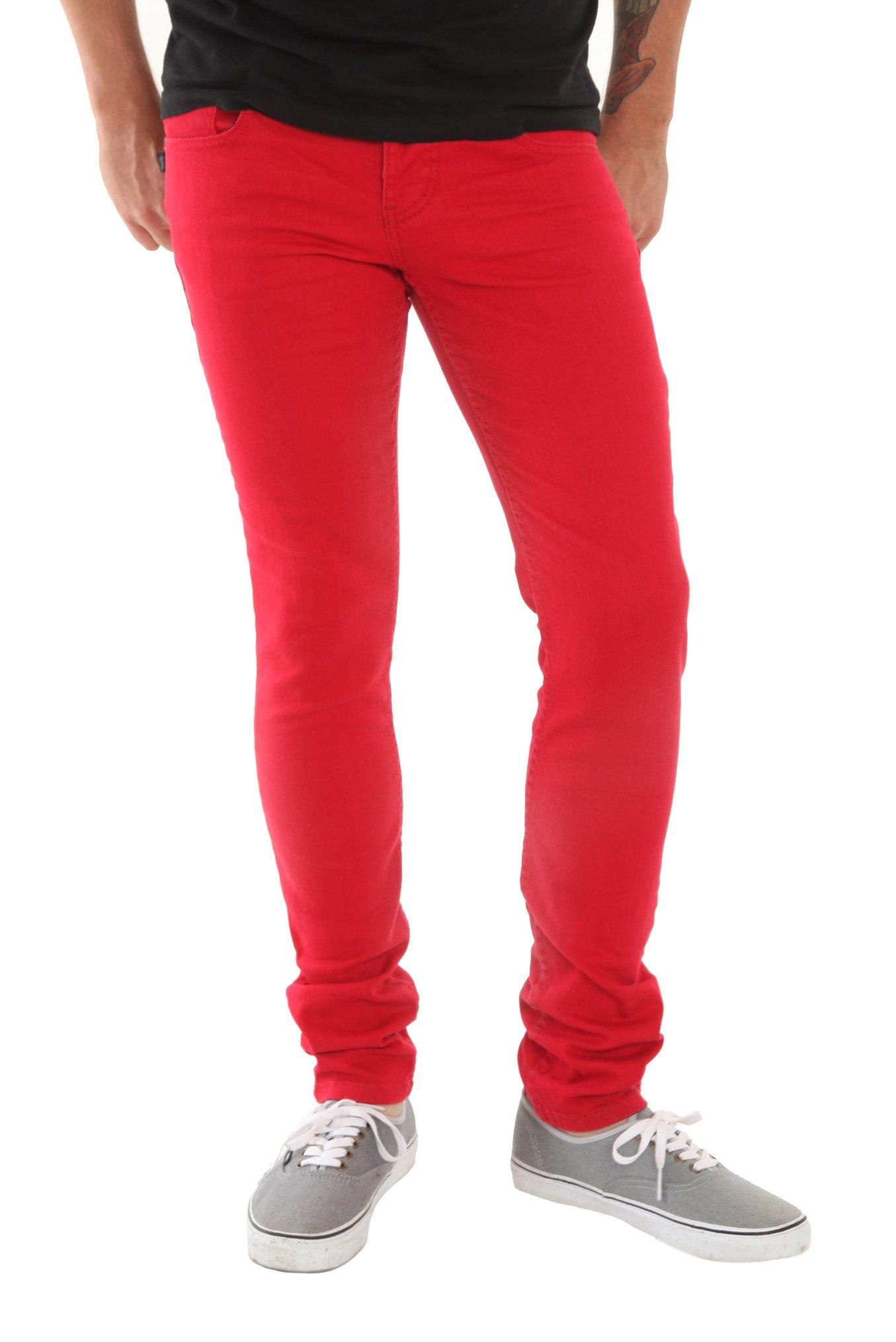 XXX RUDE Bright Red Wash Skinny Fit Jeans | Hot Topic