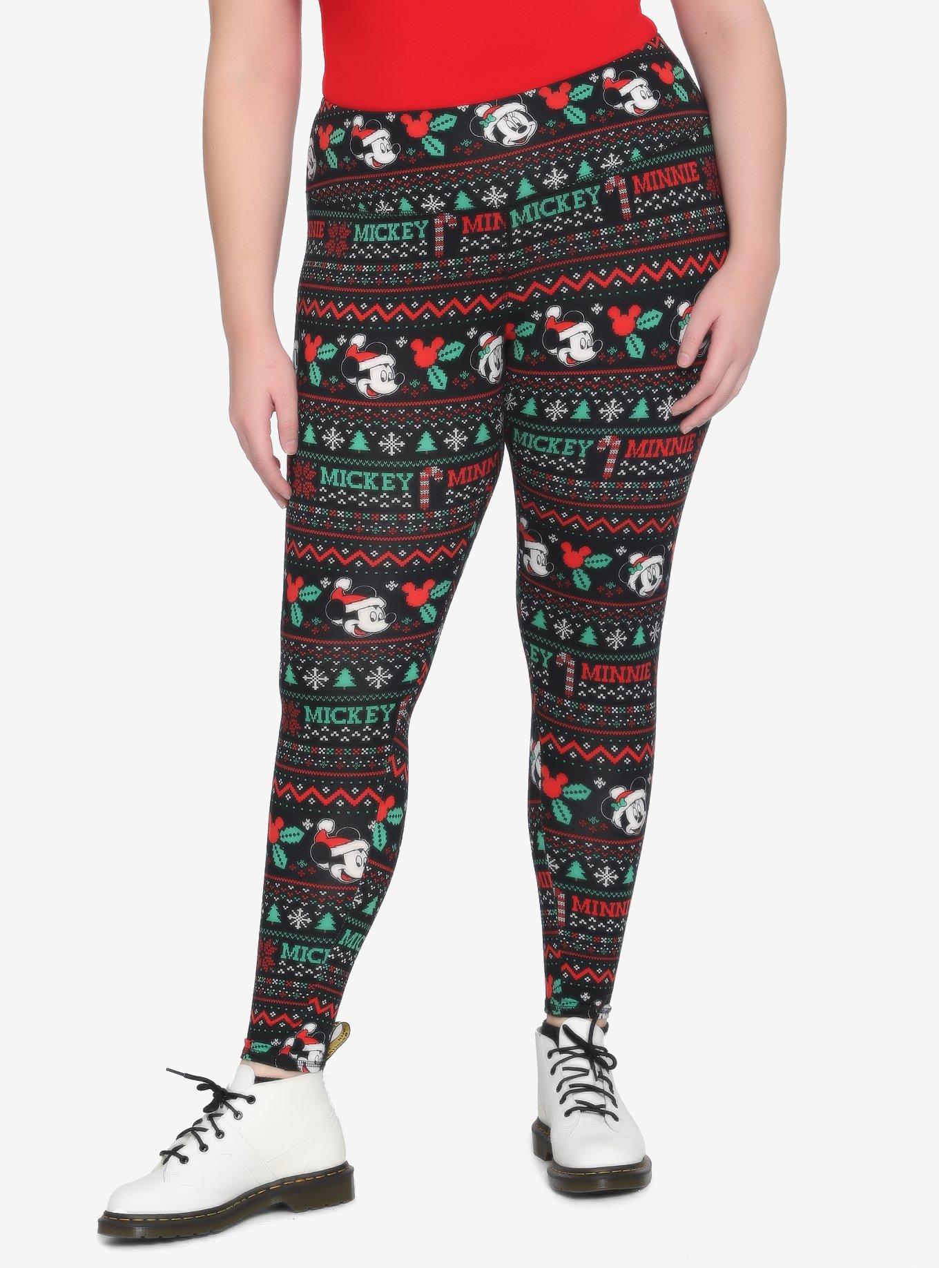 Disney Holiday Fair Isle Leggings Plus Size, MULTI, hi-res