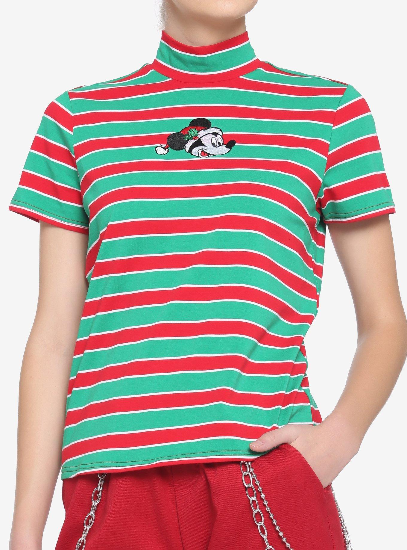 Her Universe Disney Holiday Stripe Mock Neck T-Shirt, MULTI, hi-res