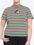 Her Universe Disney Holiday Stripe Mock Neck T-Shirt Plus Size, MULTI, hi-res