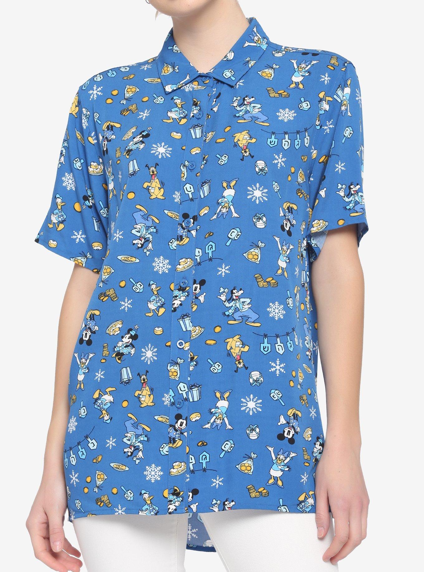 Her Universe Disney Holiday Hanukkah Woven Button-Up, MULTI, hi-res