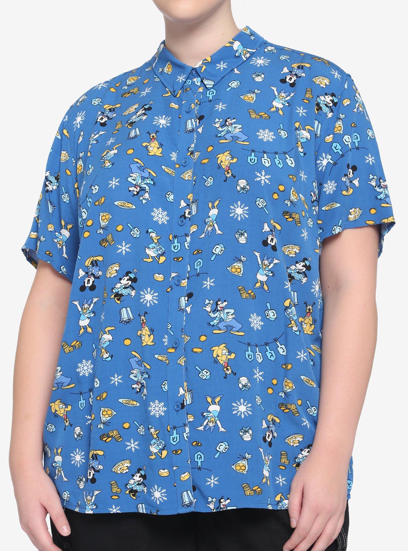 Her Universe Disney Holiday Hanukkah Woven Button-Up Plus Size, MULTI, hi-res