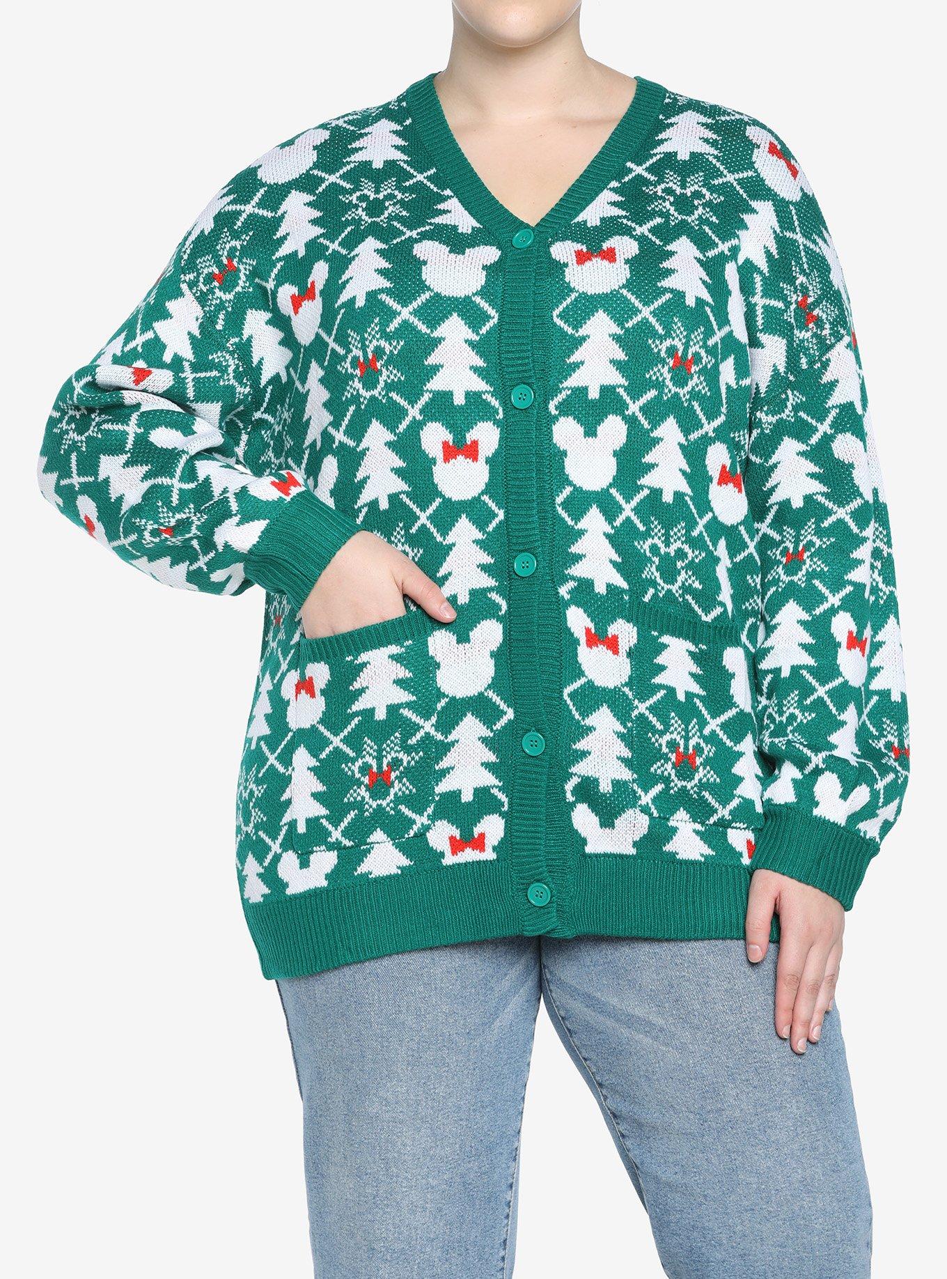Her Universe Disney Holiday Fair Isle Oversized Cardigan Plus Size, MULTI, hi-res