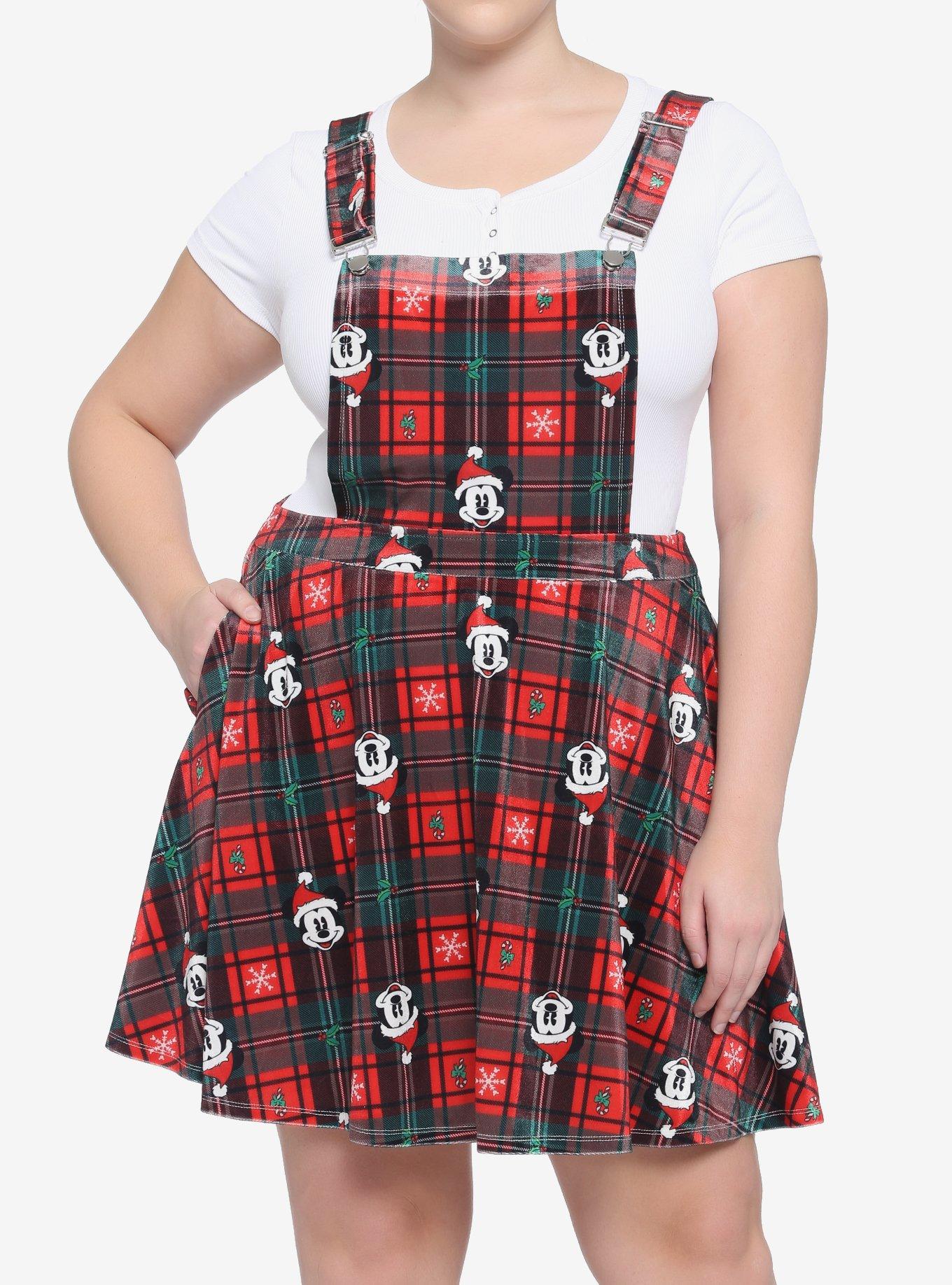 Her Universe Disney Holiday Plaid Skirtall Plus Size, MULTI, hi-res