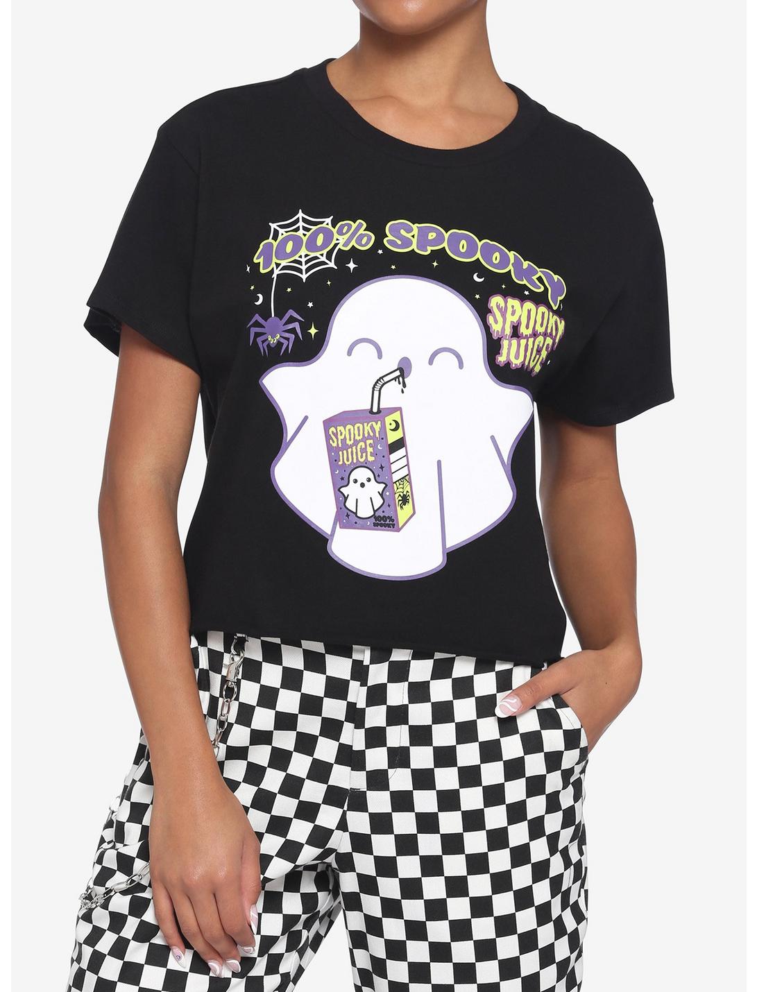 Ghost Spooky Juice Girls Crop T-Shirt, MULTI, hi-res