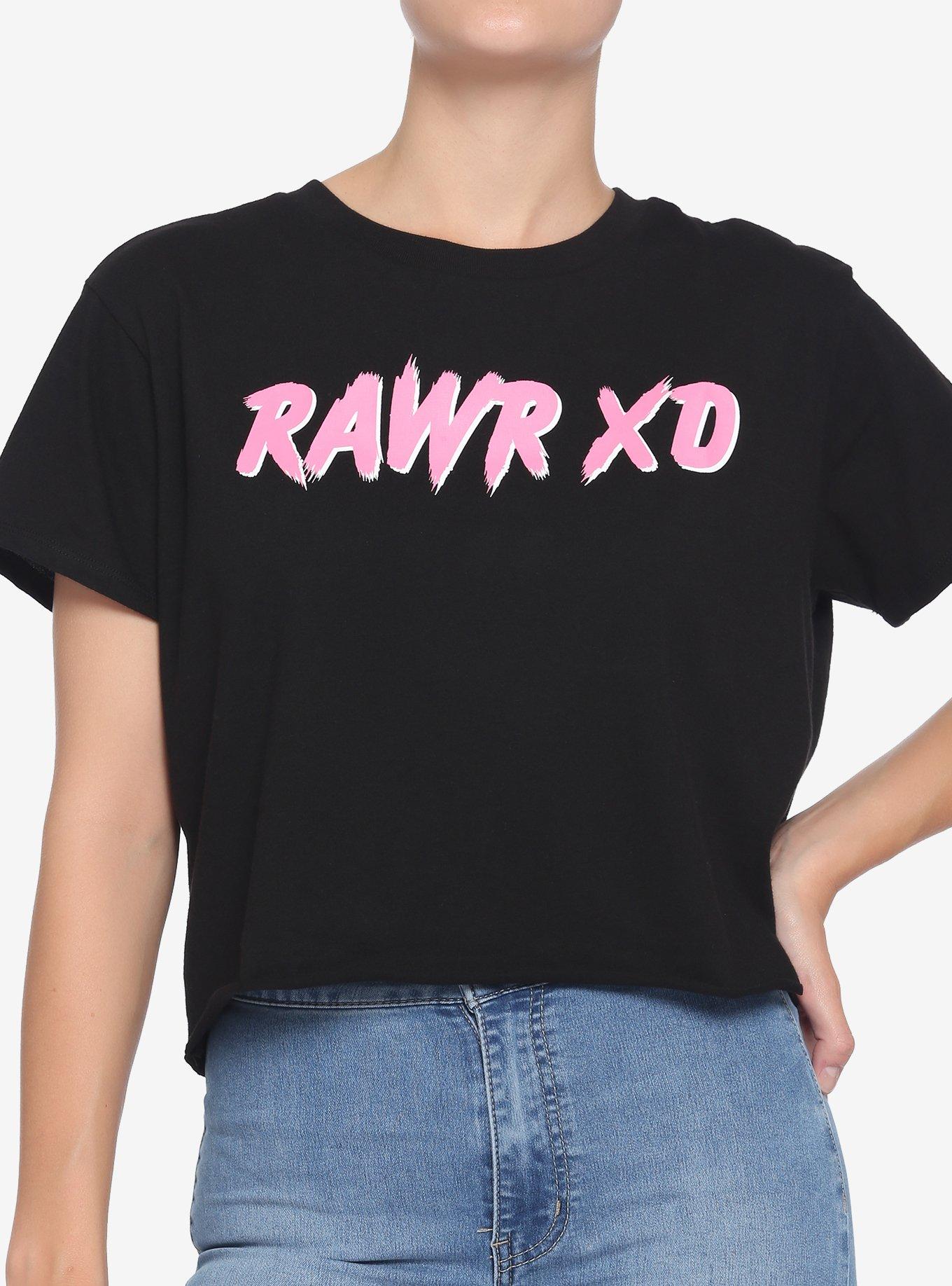 Rawr XD Girls Crop T-Shirt, PINK, hi-res