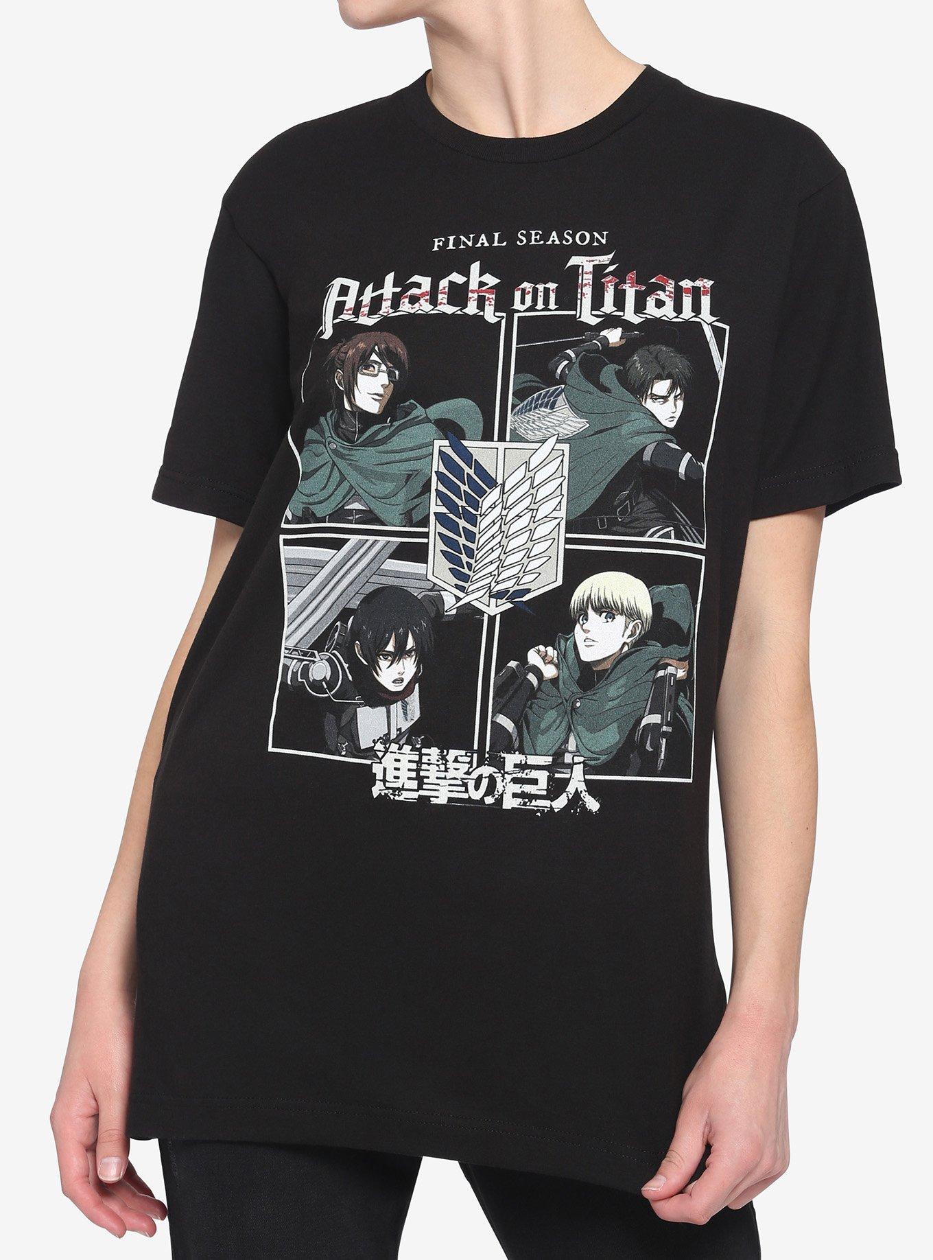 Attack On Titan Final Season Quad Boyfriend Fit Girls T-Shirt, MULTI, hi-res