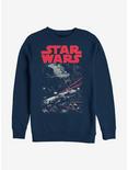 Star Wars Battle In Space Crew Sweatshirt, NAVY, hi-res