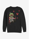 Star Wars Boba Pixel Love Crew Sweatshirt, BLACK, hi-res