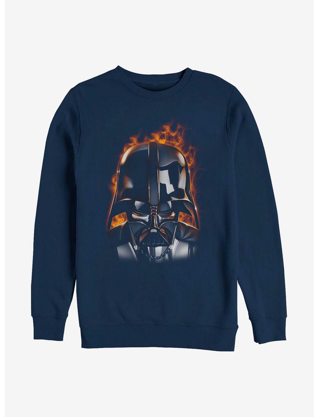 Star Wars Darth Vader With Flames Crew Sweatshirt, NAVY, hi-res