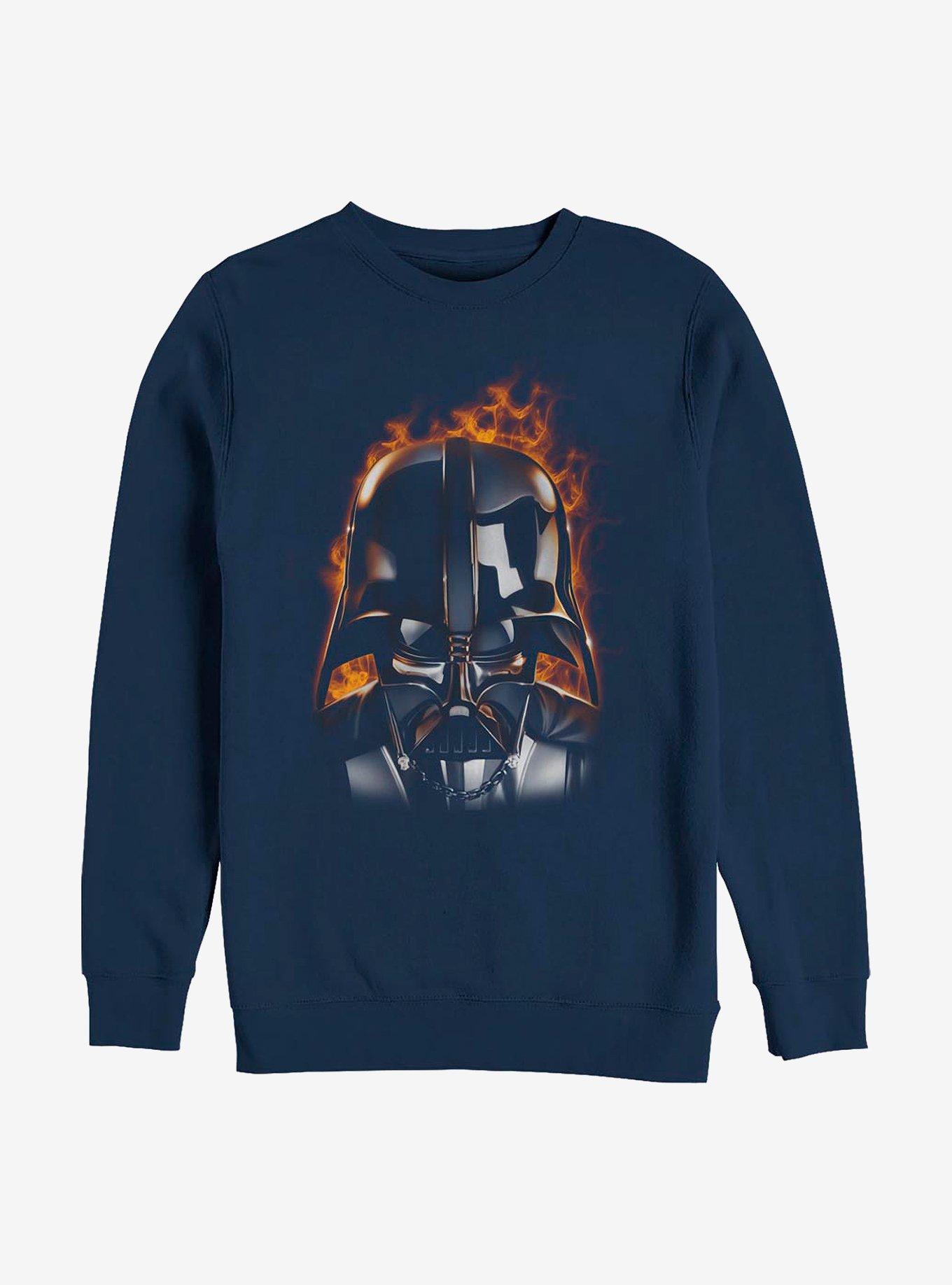 Star Wars Darth Vader With Flames Crew Sweatshirt, NAVY, hi-res