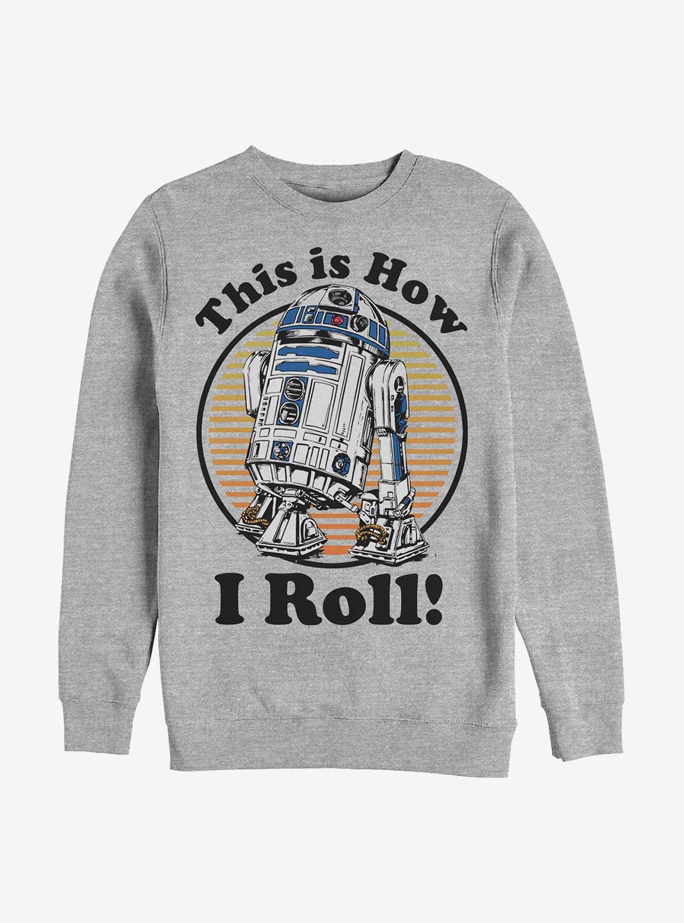 Star Wars How I Roll! Crew Sweatshirt, ATH HTR, hi-res