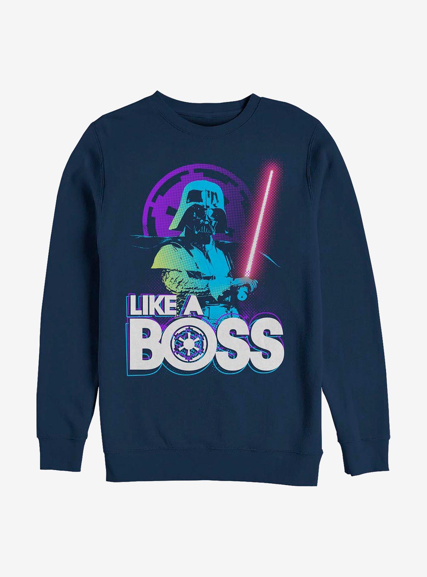 Star Wars Like A Boss Vader Crew Sweatshirt, NAVY, hi-res