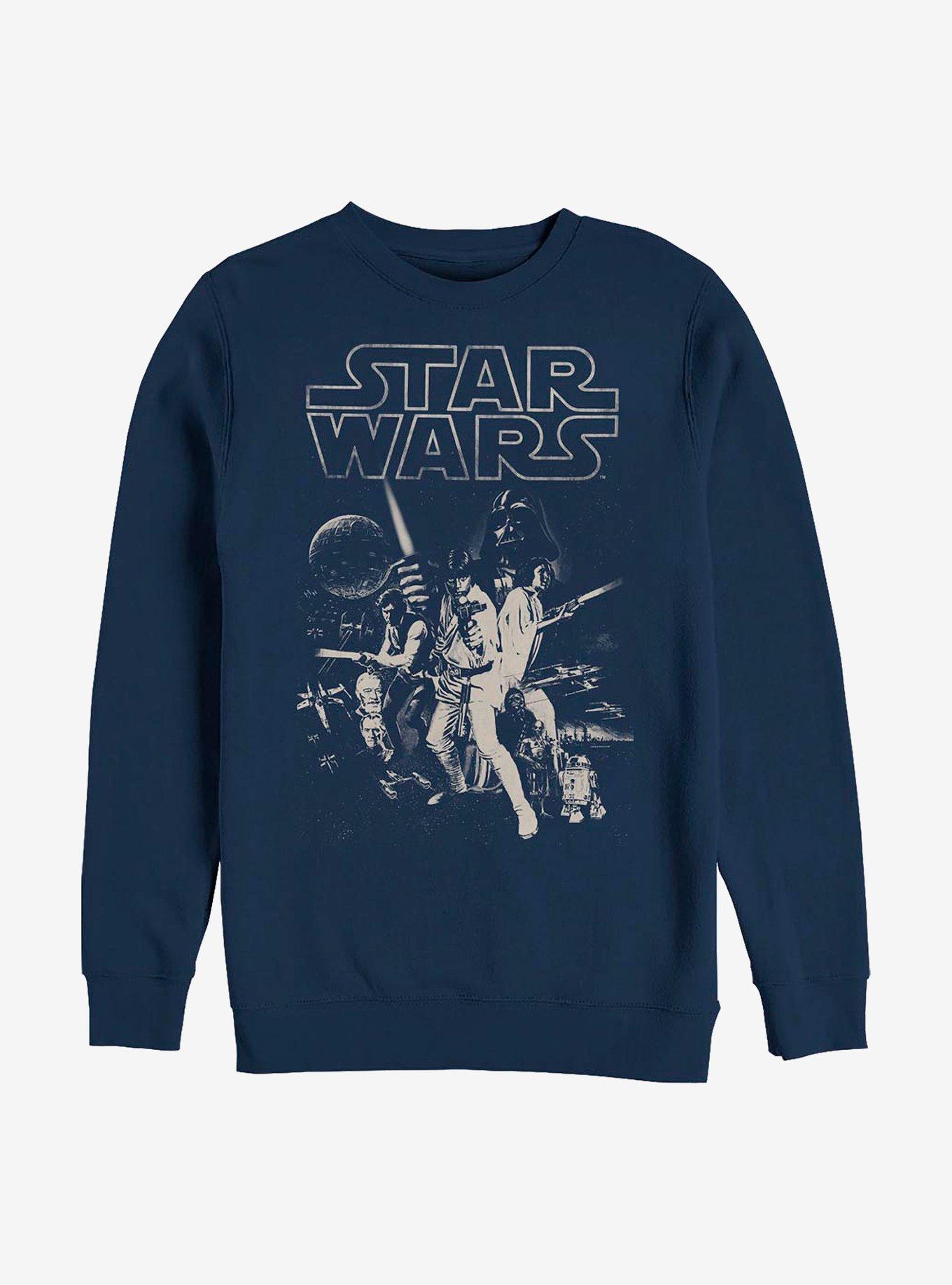 Star Wars Poster Crew Sweatshirt, NAVY, hi-res