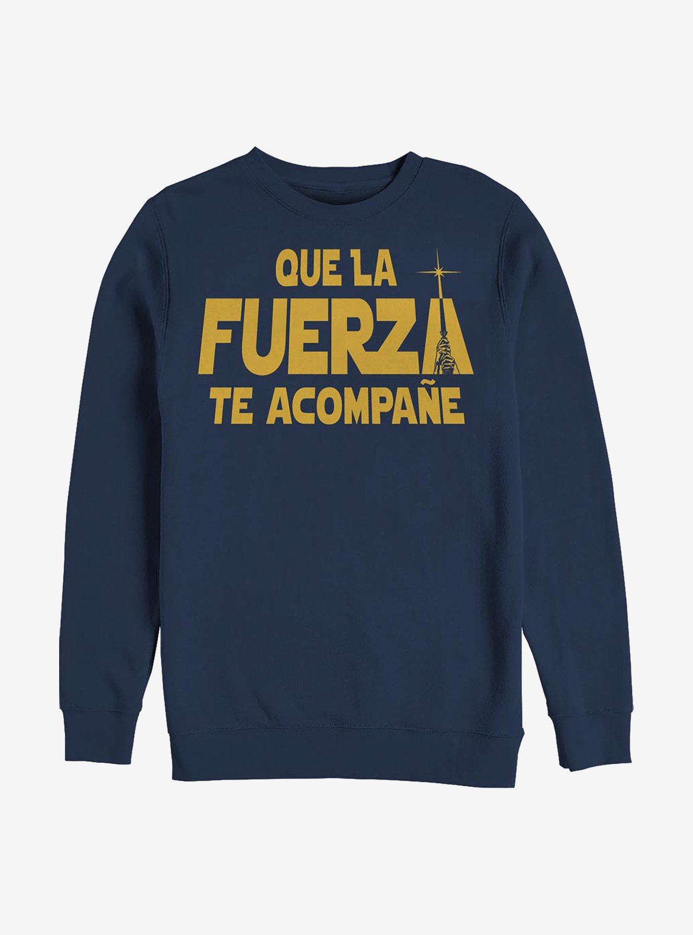 Star Wars Que La Fuerza Te Acompane Crew Sweatshirt, NAVY, hi-res