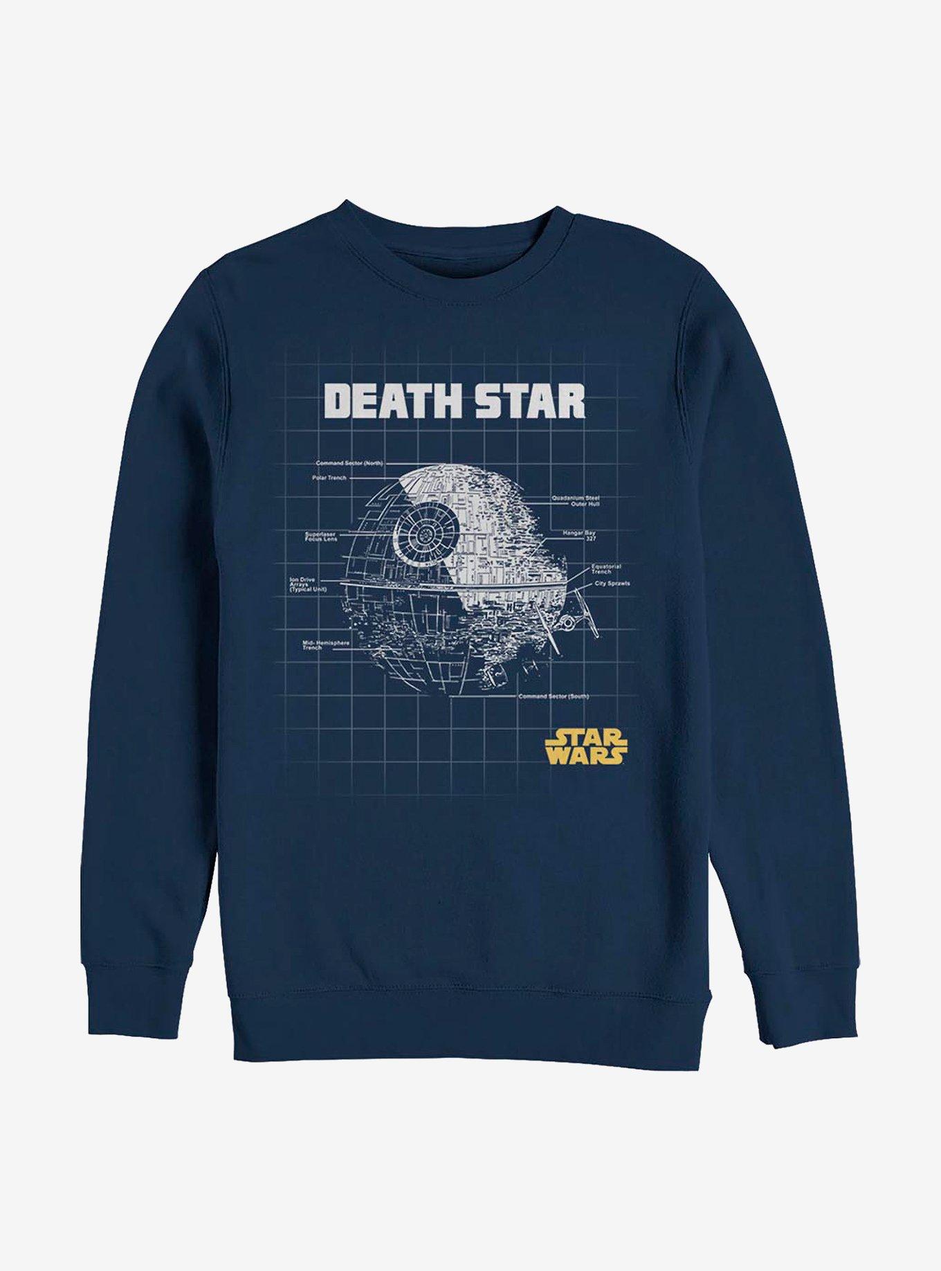 Star Wars Death Star Schematics Crew Sweatshirt, NAVY, hi-res