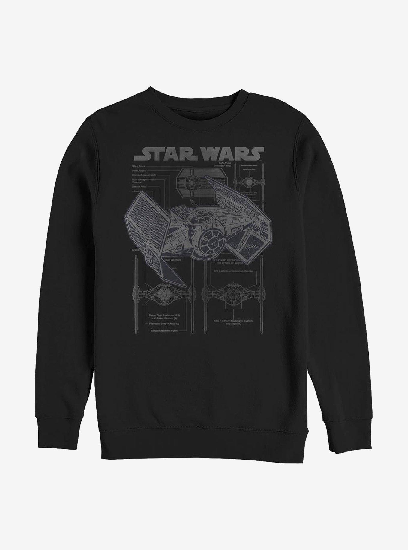 Star Wars Tie Fighter Crew Sweatshirt, BLACK, hi-res