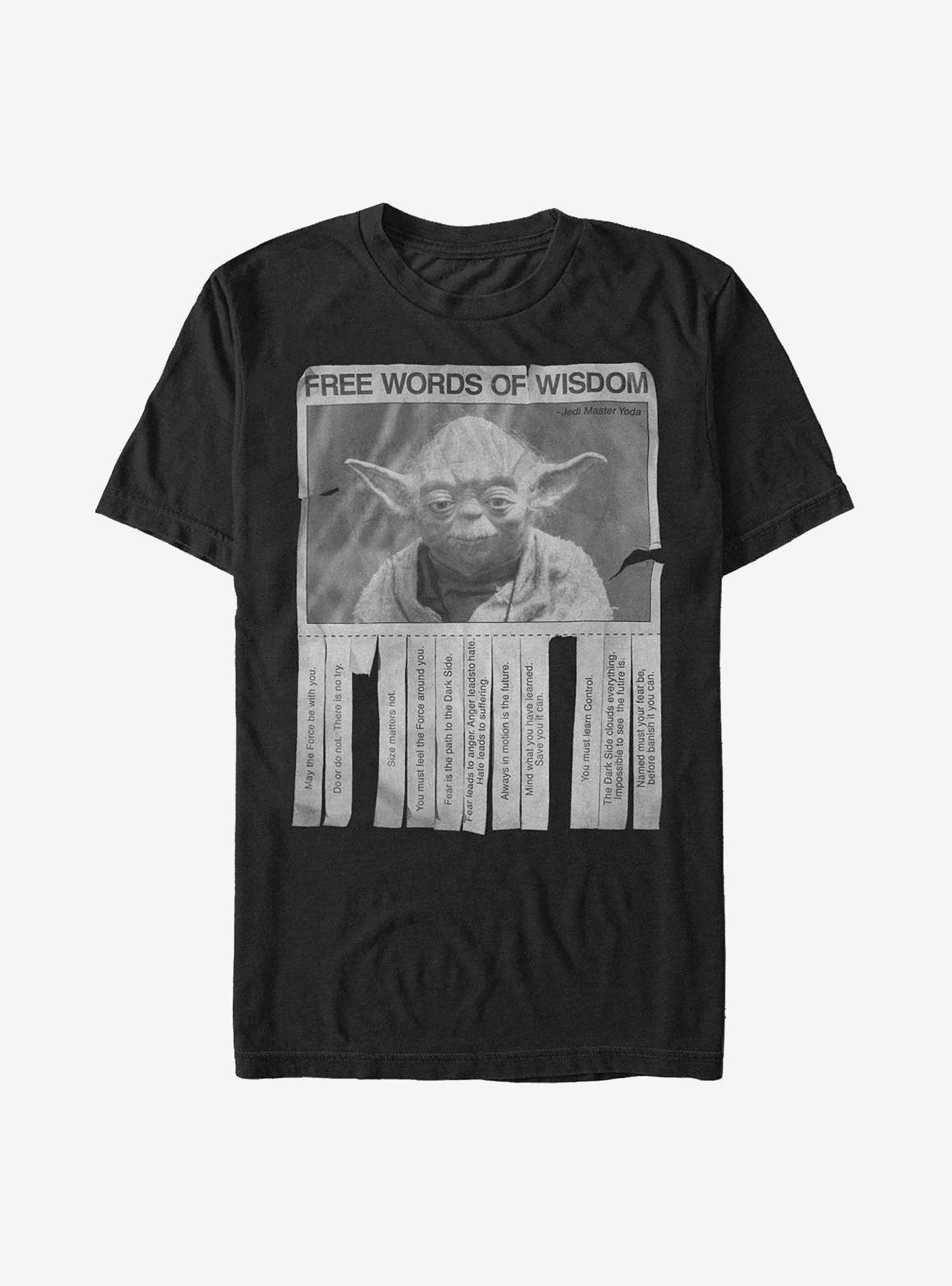 Star Wars Words Of Wisdom T-Shirt, BLACK, hi-res