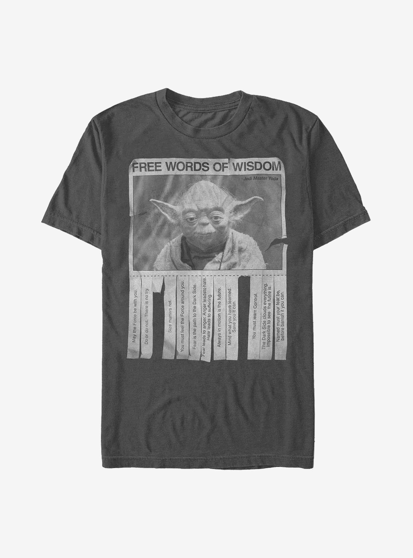 Star Wars Words Of Wisdom T-Shirt, CHARCOAL, hi-res