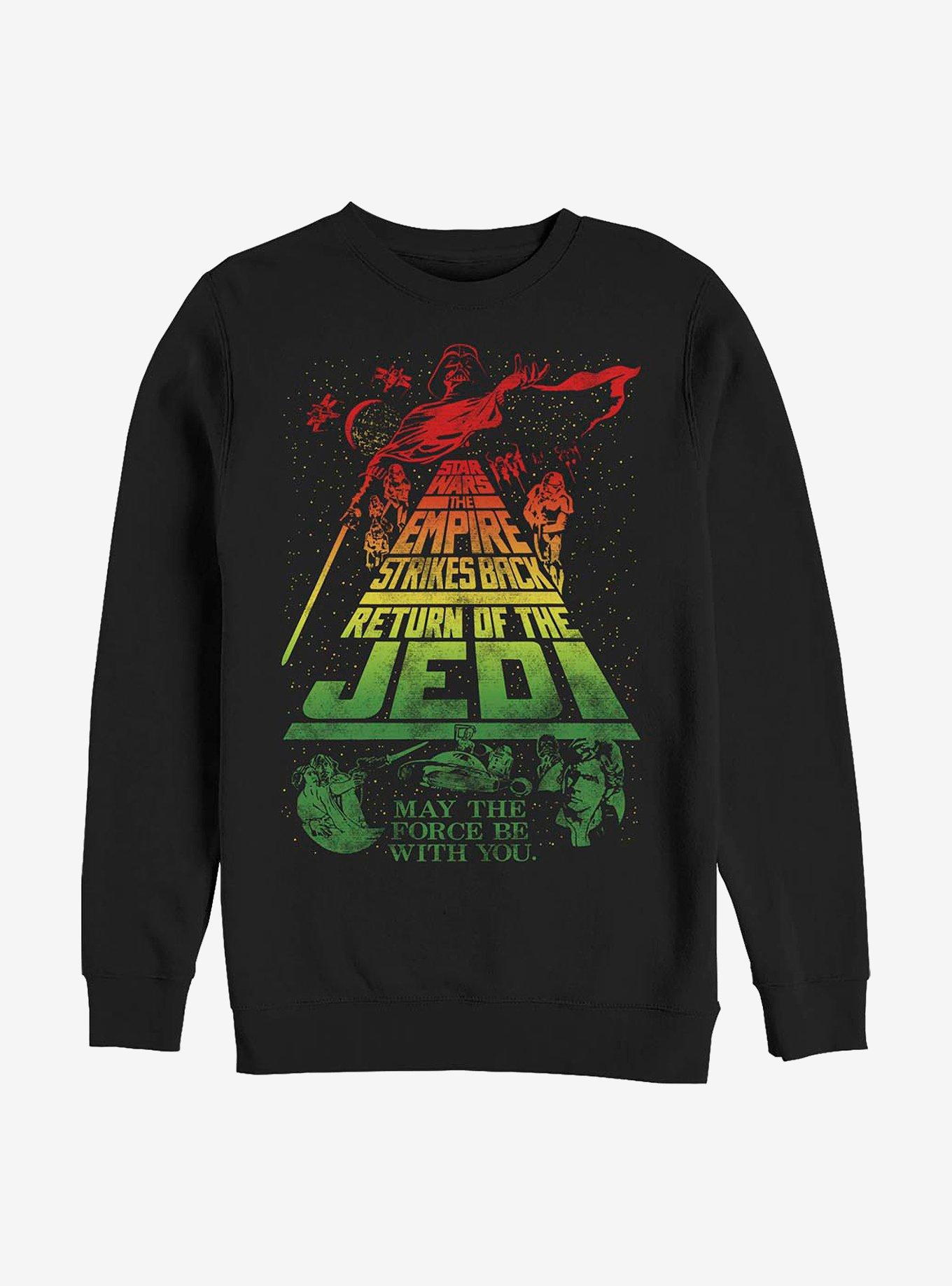 Star Wars Movies May The Force Crew Sweatshirt, BLACK, hi-res