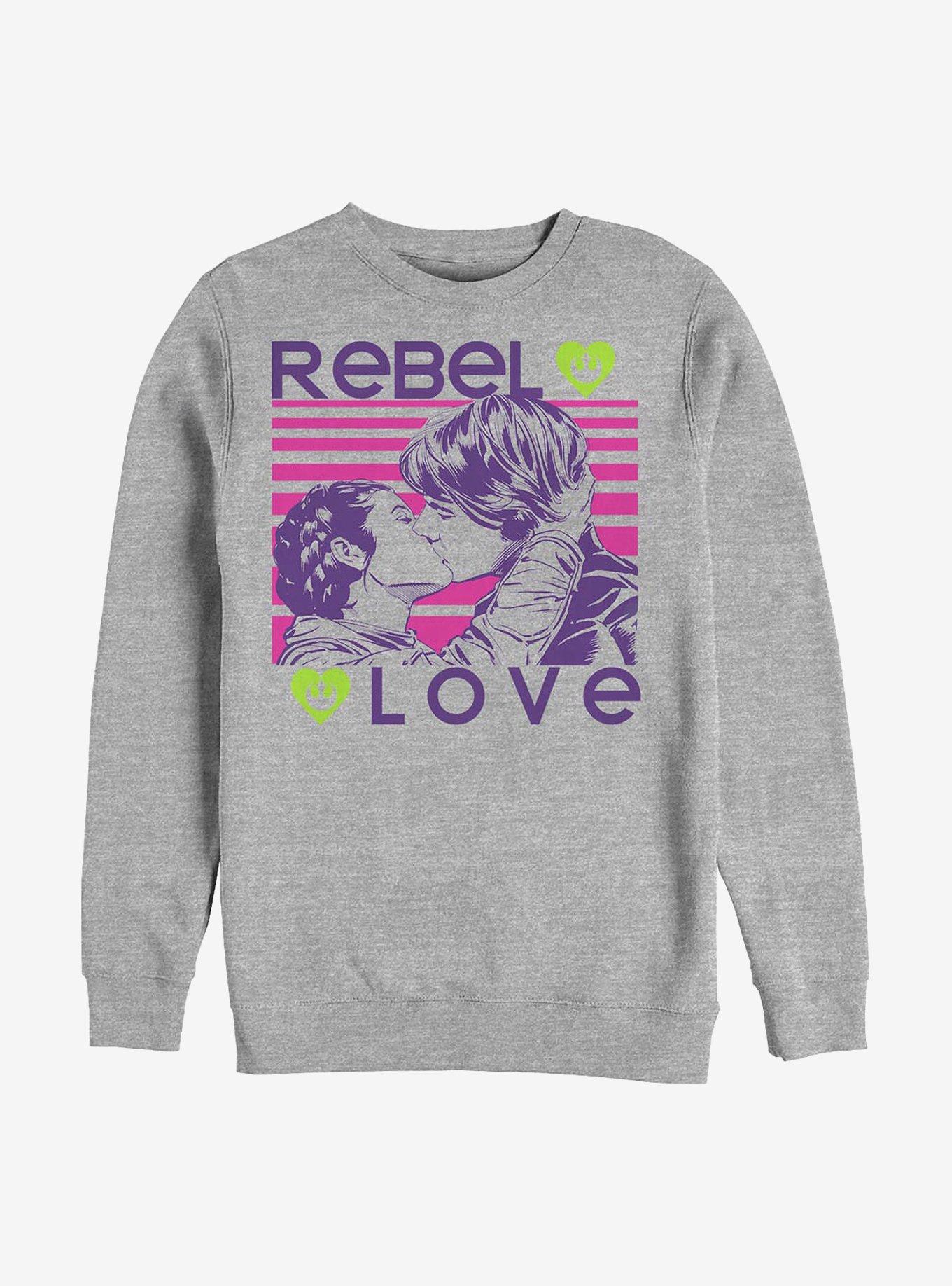 Star Wars Rebel Love Crew Sweatshirt, ATH HTR, hi-res