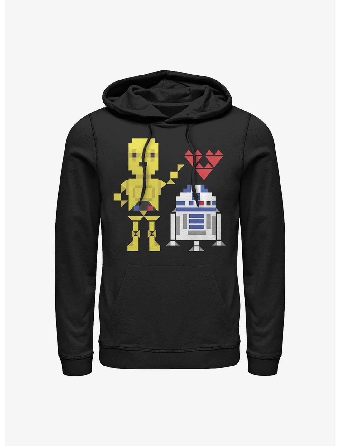 Star Wars R2-D2 C-3PO Pixel Love Hoodie, BLACK, hi-res